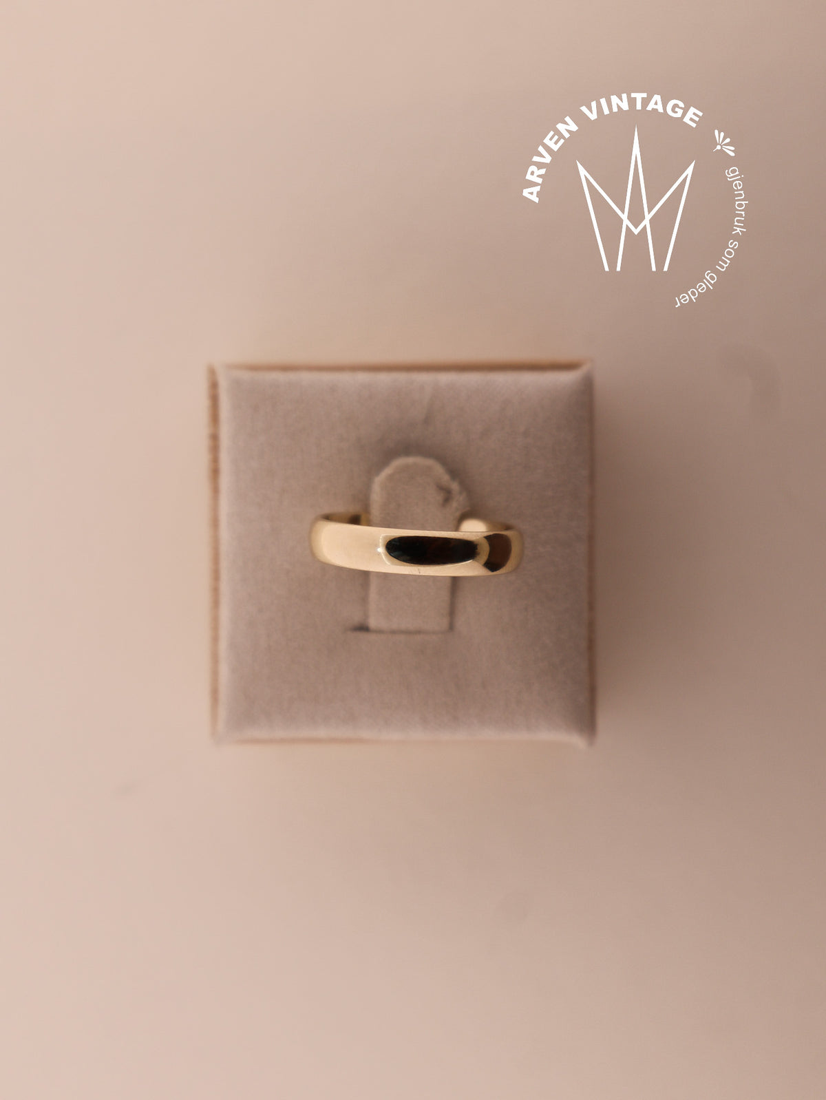 Vintage glatt ring gult gull str53
