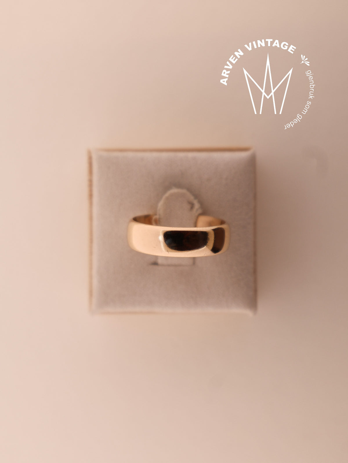 Vintage glatt ring gult gull str59