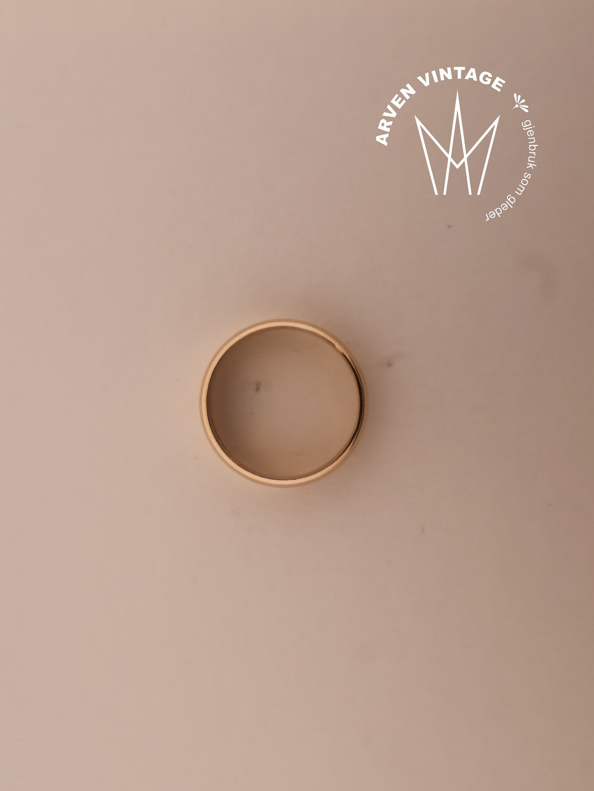 Vintage glatt ring gult gull str59