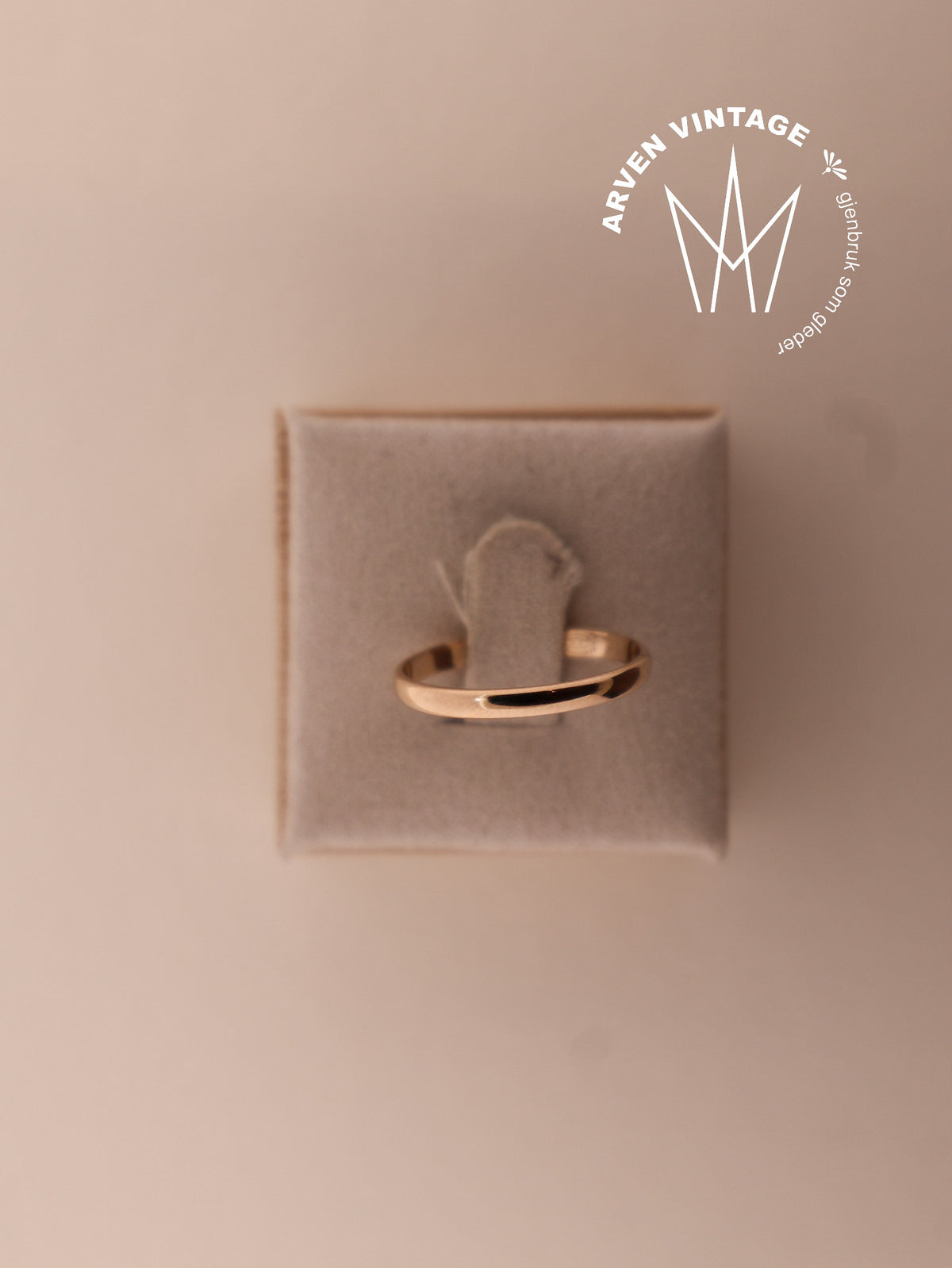 Vintage glatt ring gult gull str57