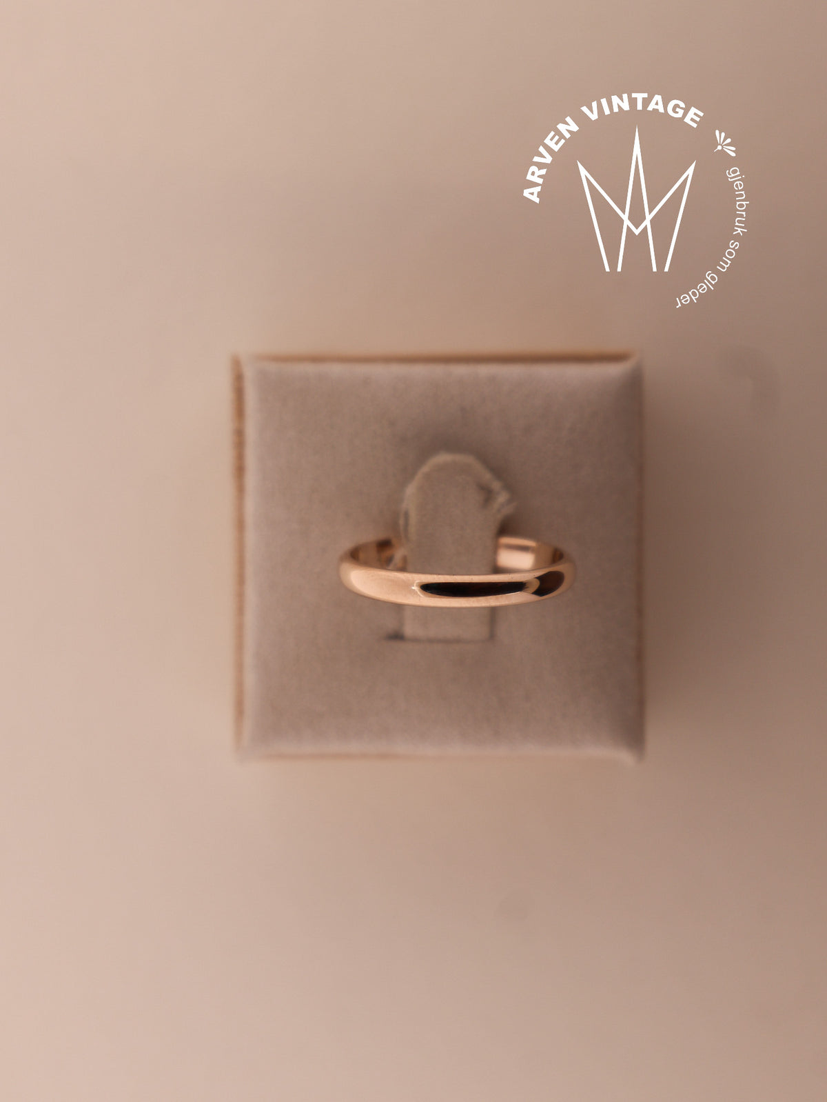Vintage glatt ring gult gull str56