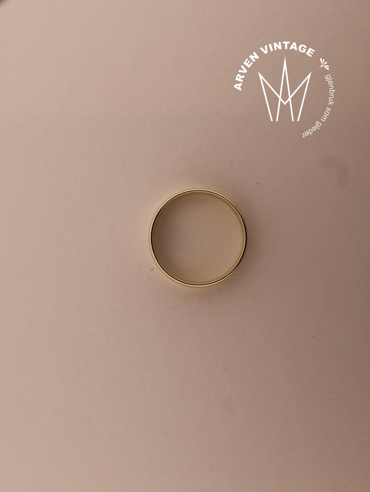 Vintage glatt ring gult gull str63
