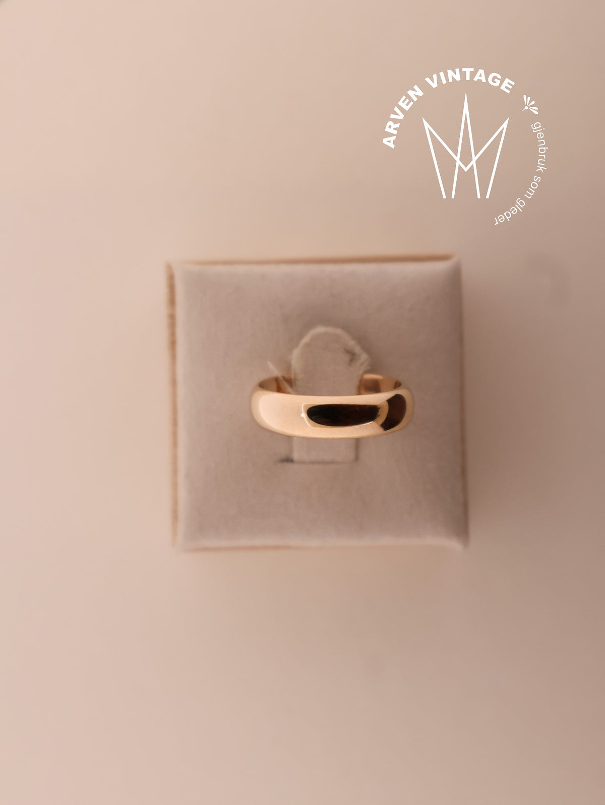 Vintage glatt ring gult gull str51