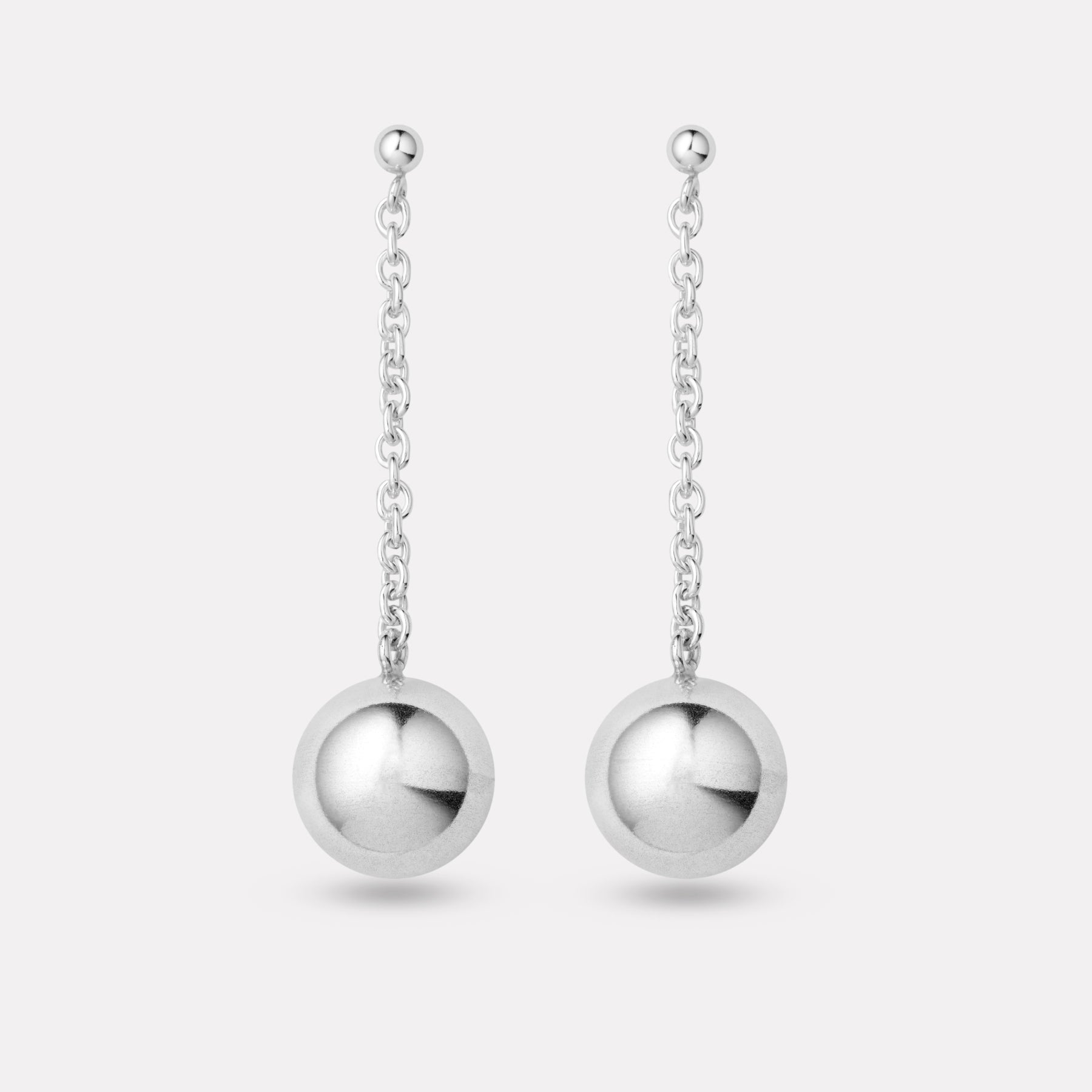 Globe dangle earrings in silver