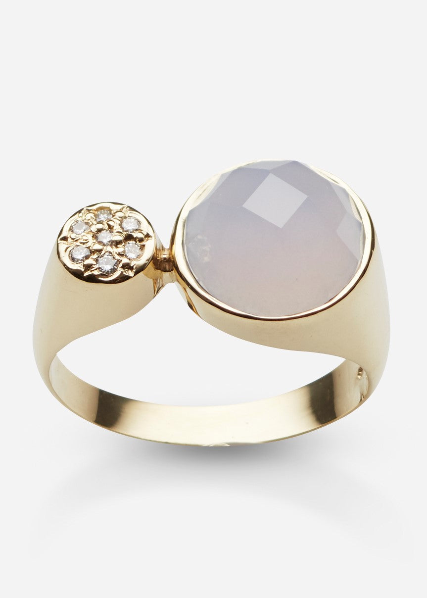 Bon Bon Avec ring med diamanter og quartz