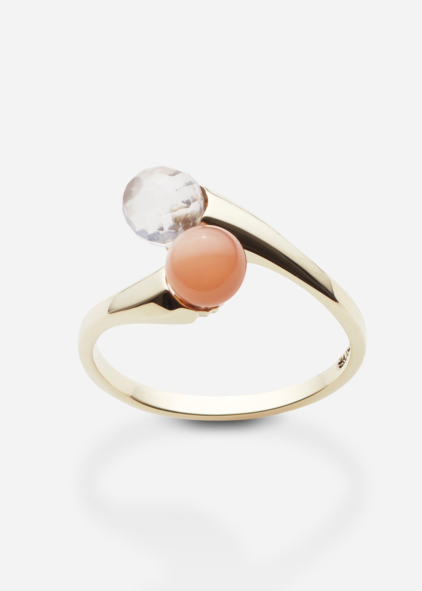 Bon Bon duo ring quartz og månesten