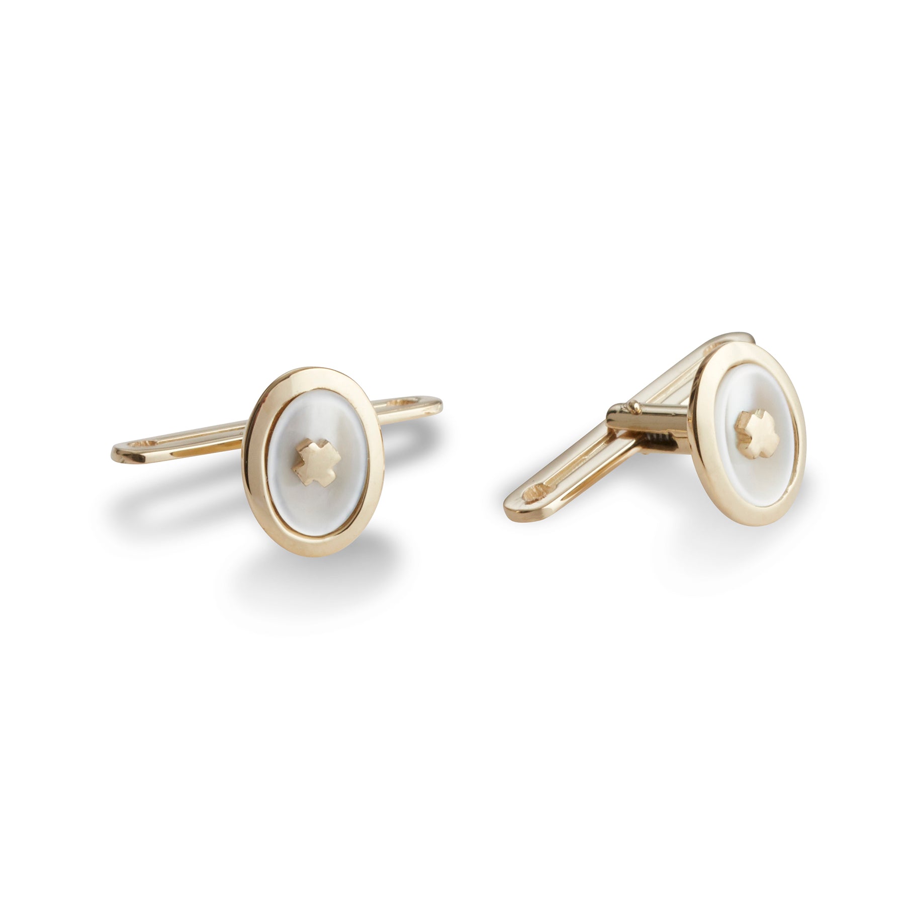 Tuxedo buttons oval w/mother of pearl