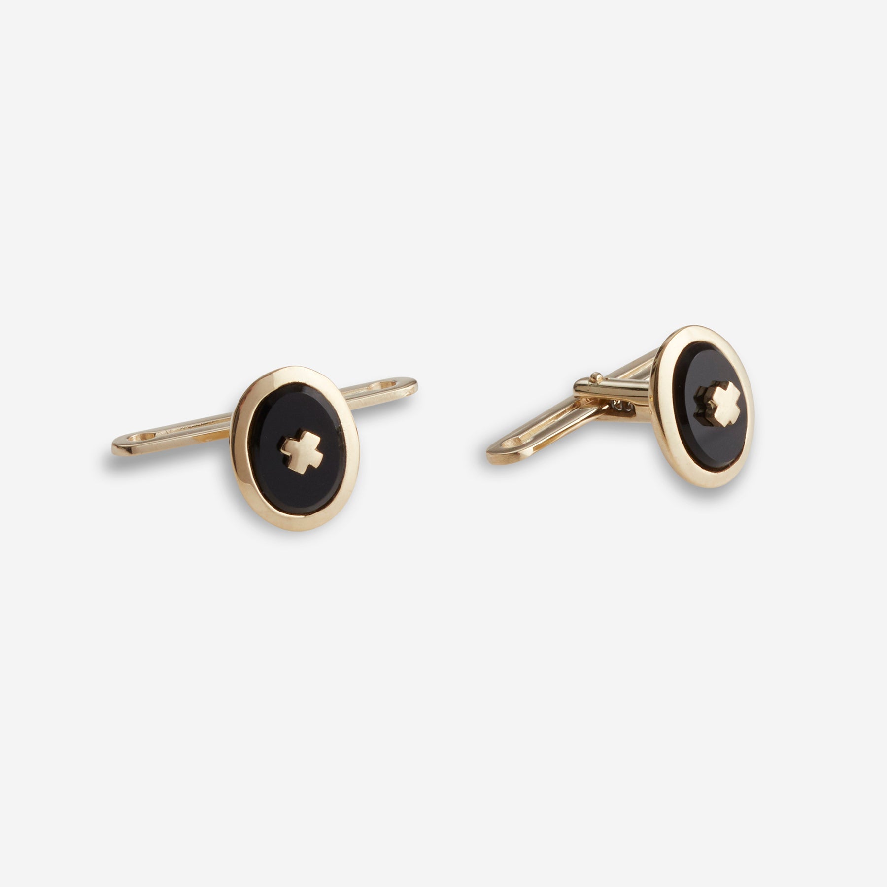 Tuxedo buttons oval w/onyx