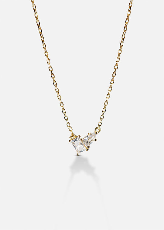Sparkling Duo Necklace Gold