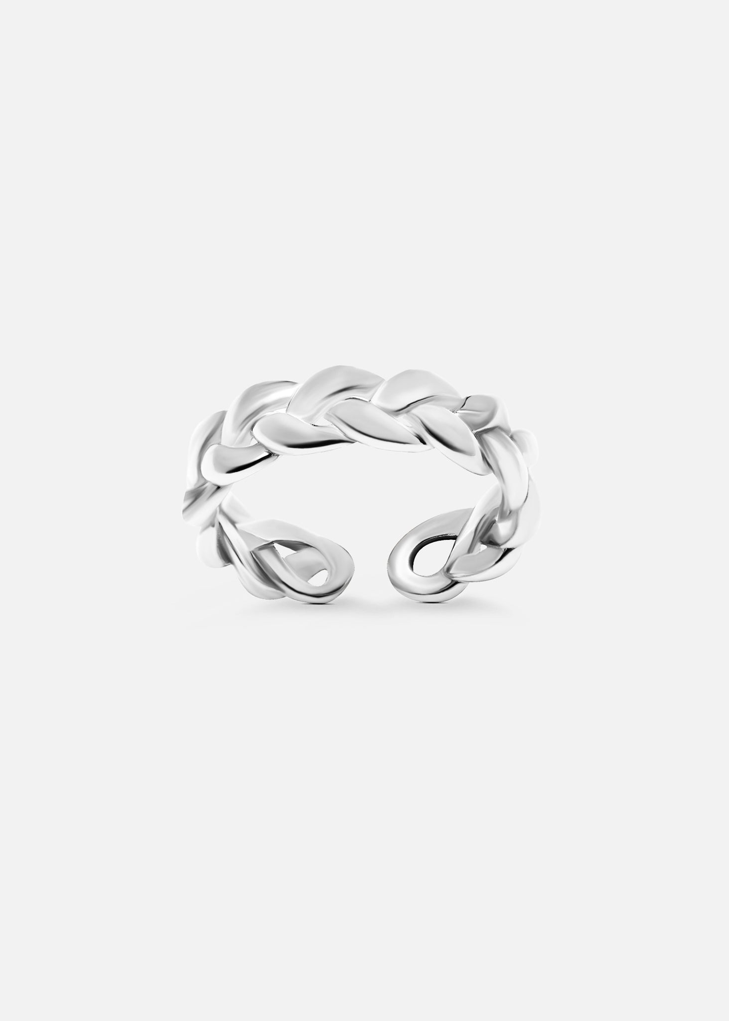 Silver braided ring