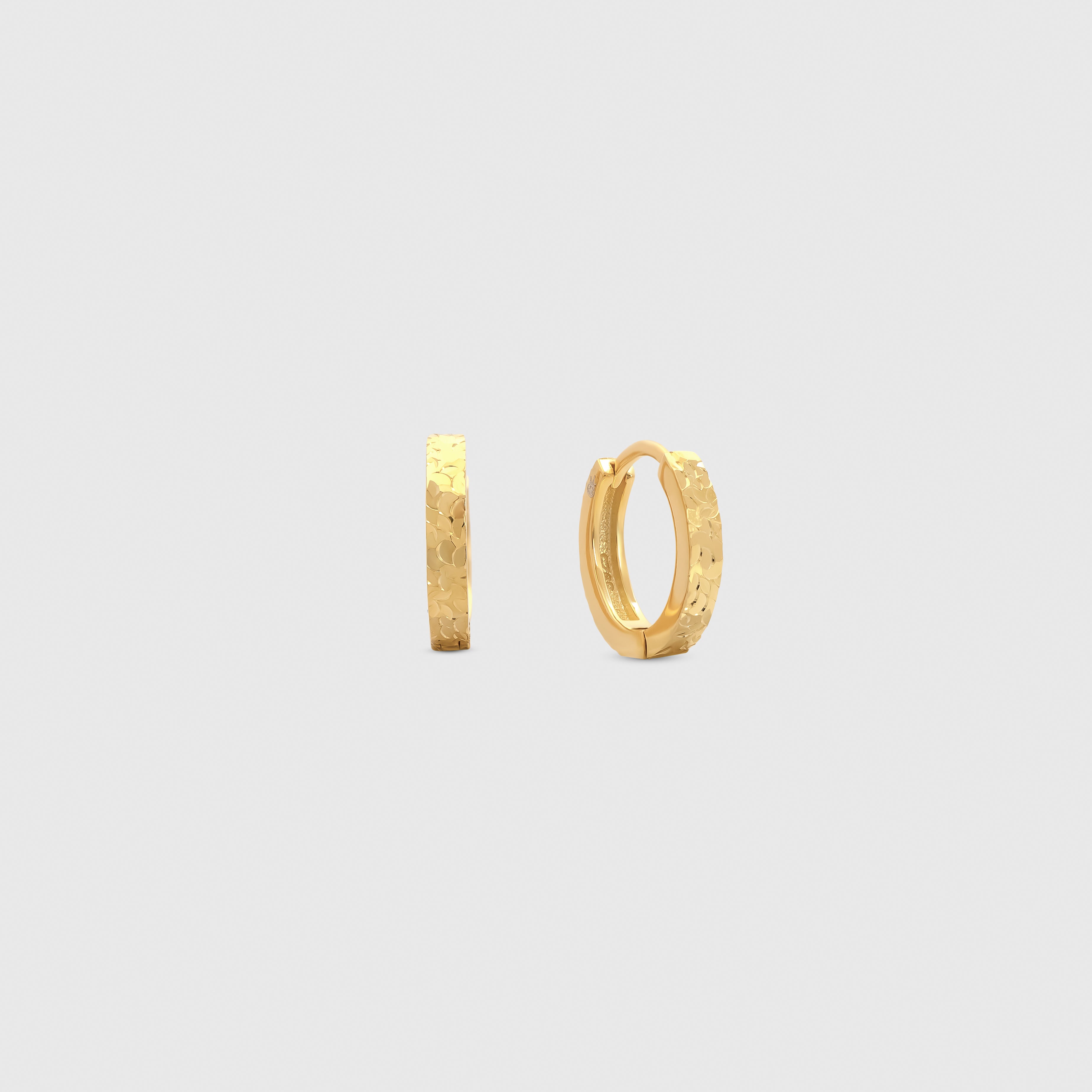 Facet Gold Mini Hoops