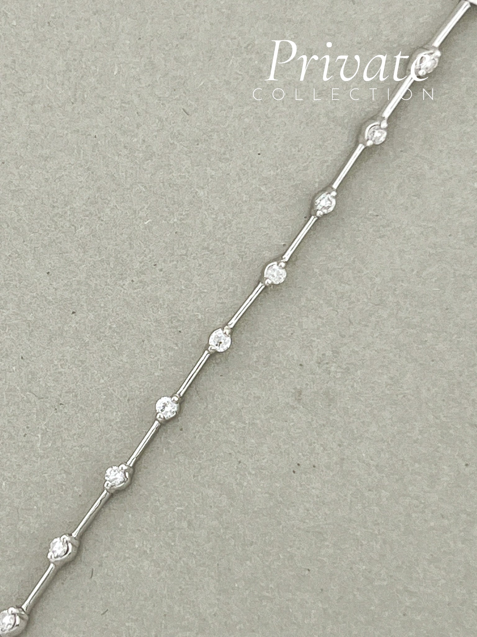 PC Diamantarmbånd 20 diamanter 18K hvitt gull 18cm