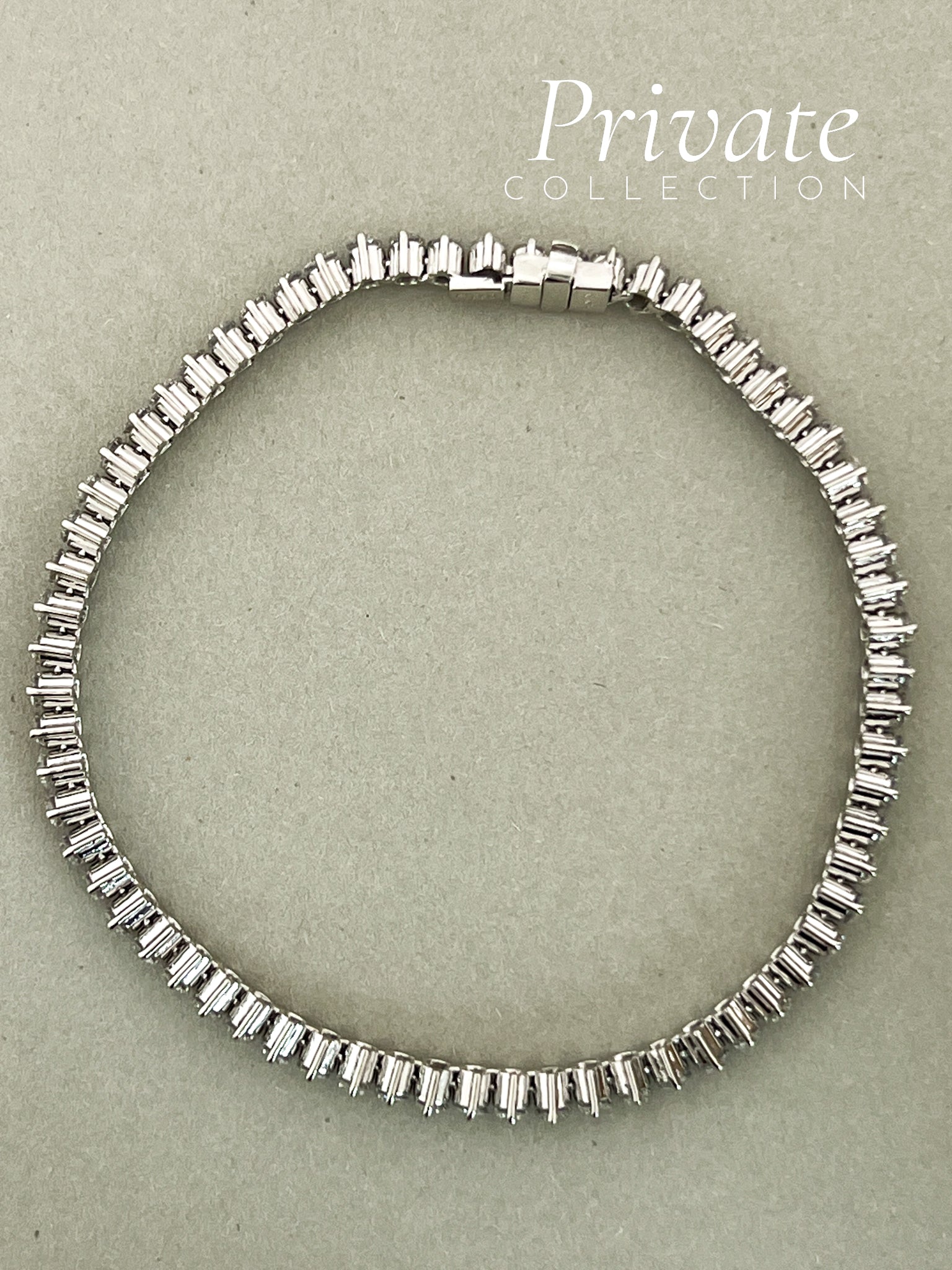 PC Tennisarmbånd 64 diamanter platina 18,5cm