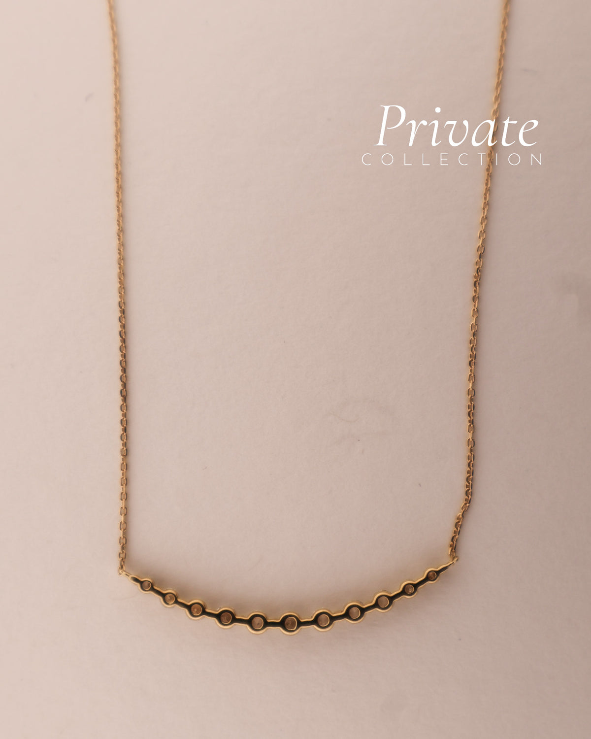 PC diamantkjede 18K gult gull 48cm