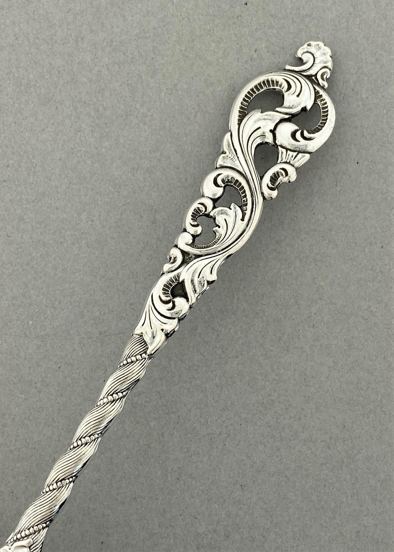 Vintage Dobbel Rokokko stor koldgaffel / tapasgaffel