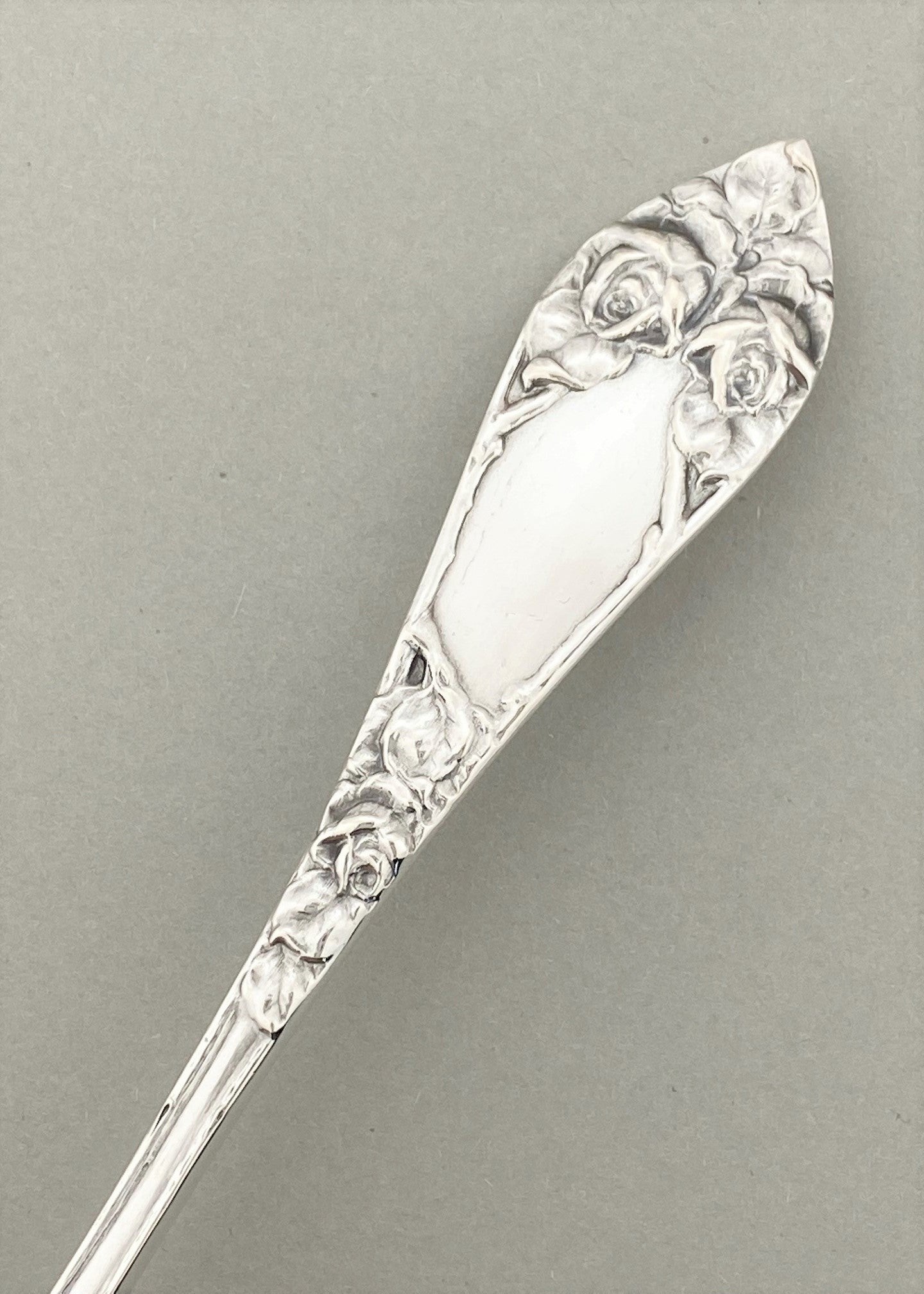 Vintage Raised Rose compote spoon / serving spoon
