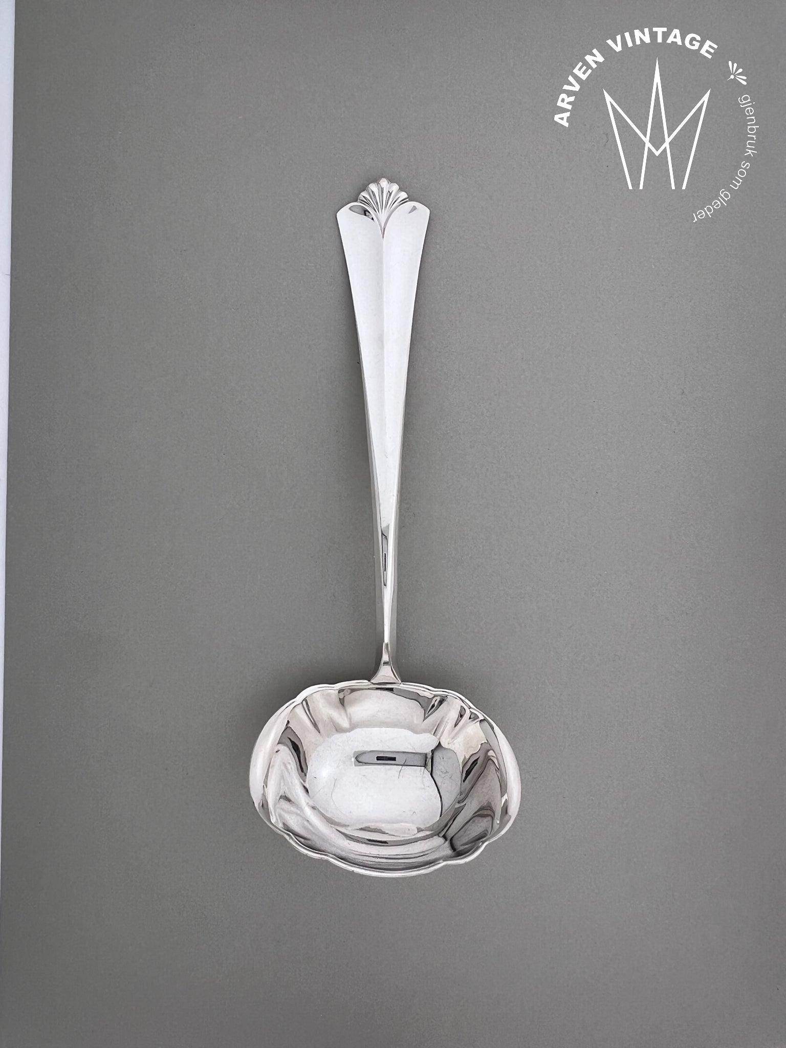 Vintage Town hall with fan sauce spoon with hook