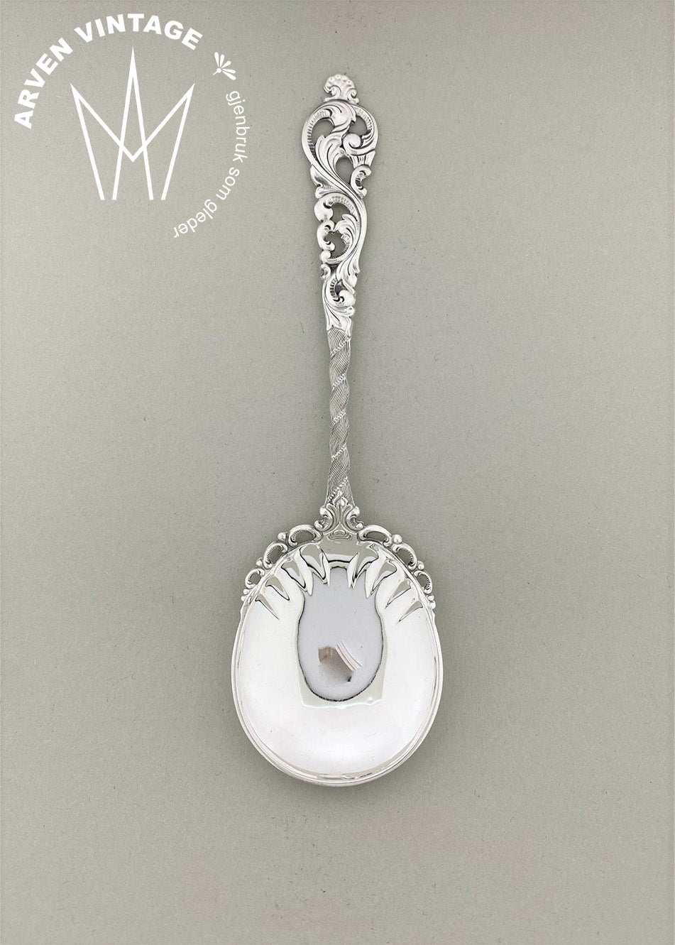 Vintage Dobbel Rokokko syltetøyskje 17,5cm