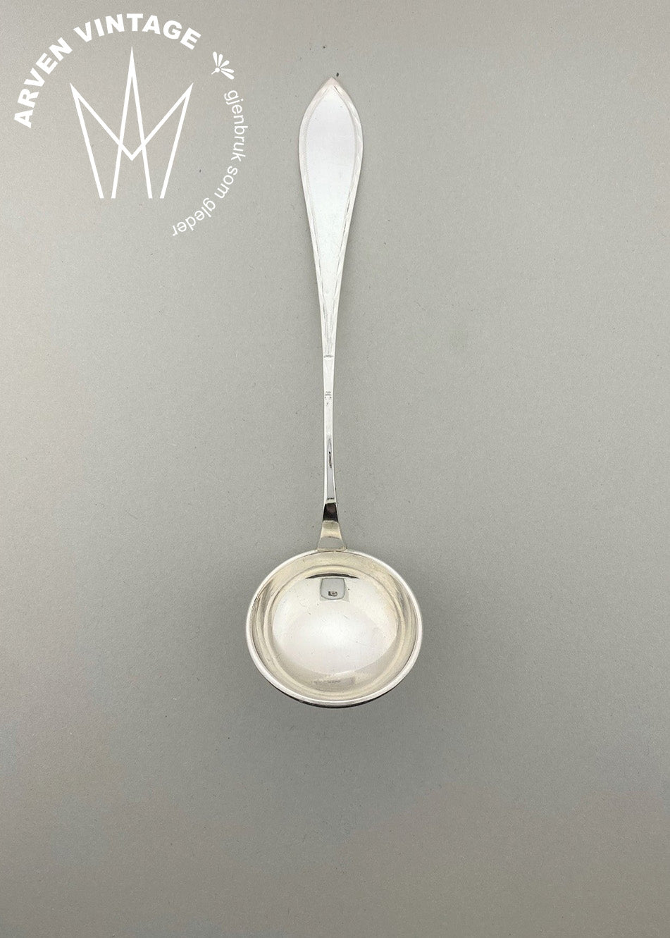 Vintage Pointed Engraved Cream Spoon
