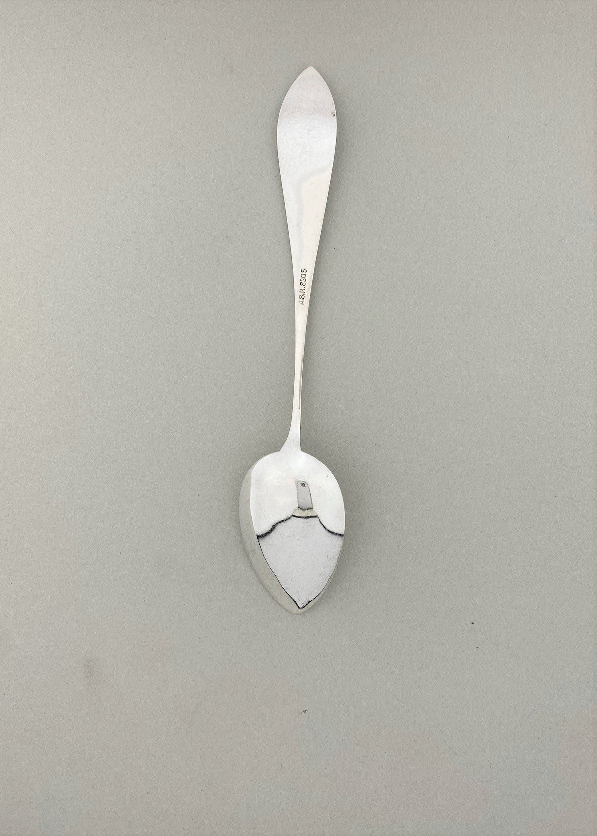 Vintage pointed engraved teaspoon