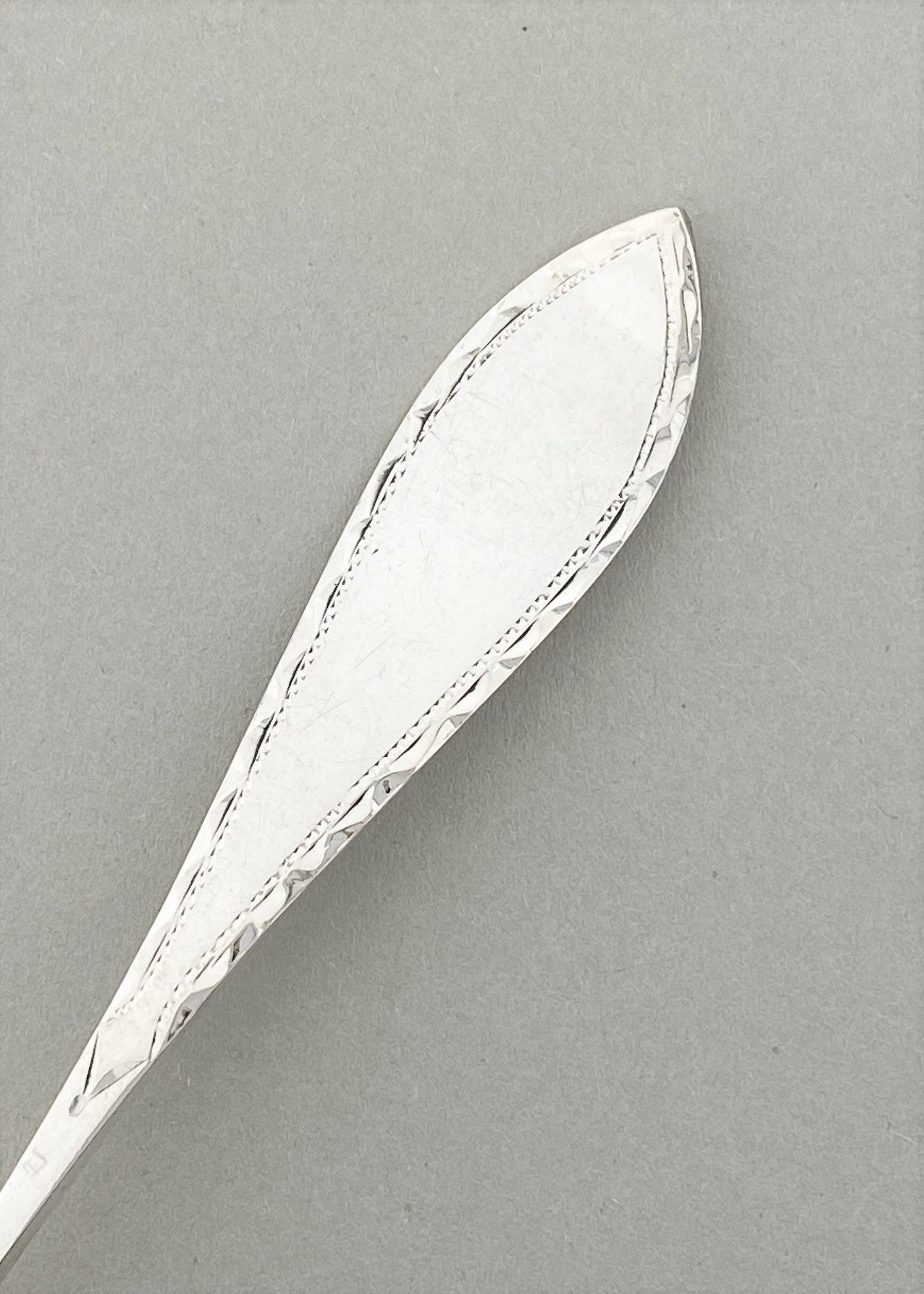 Vintage pointed engraved teaspoon