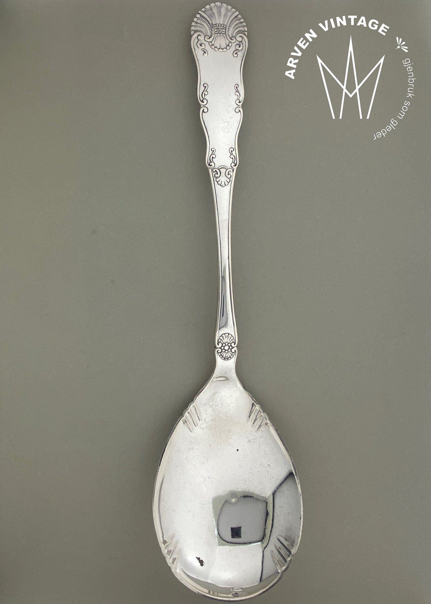 Vintage Iris large cream spoon / compote spoon