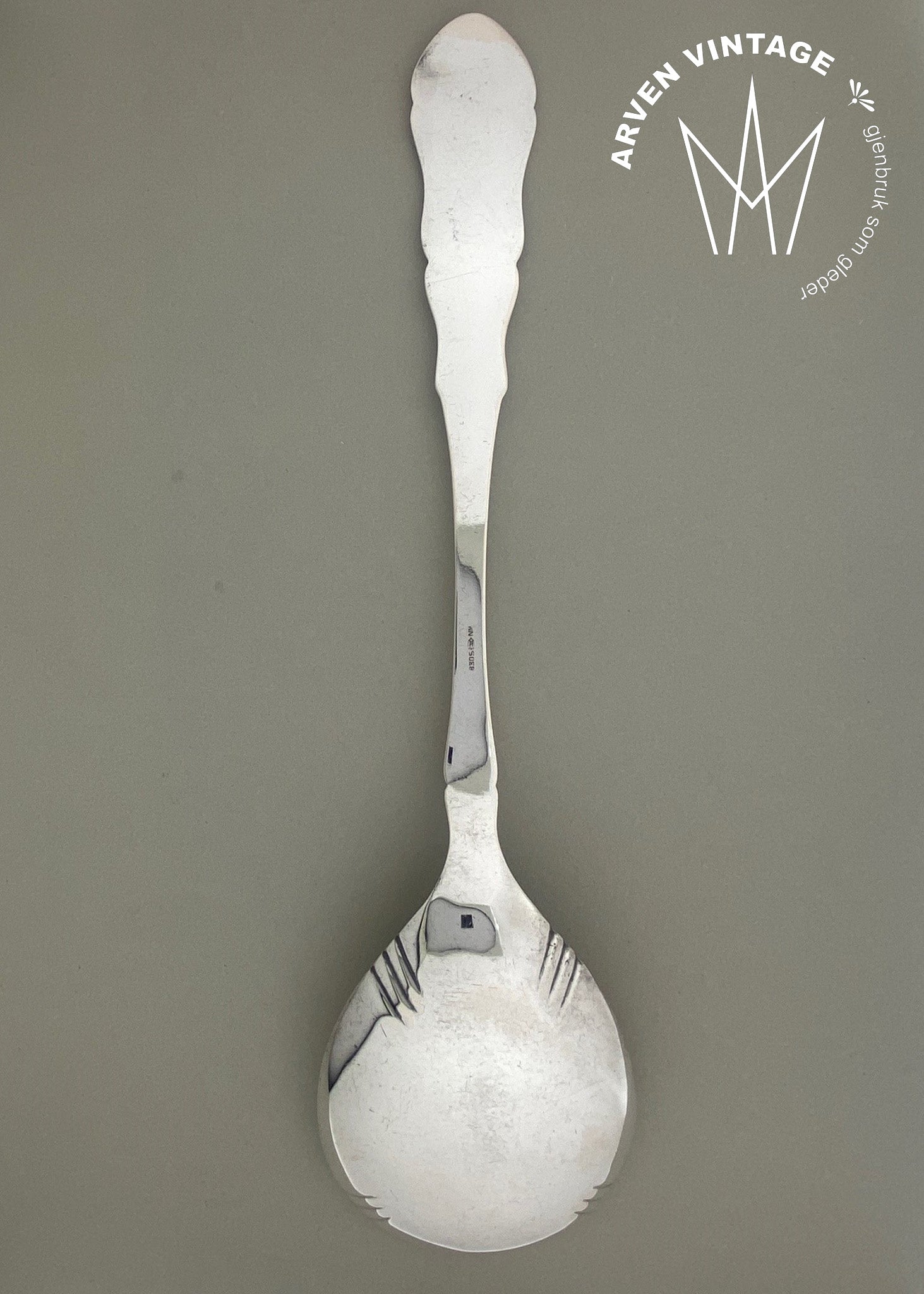 Vintage Iris large cream spoon / compote spoon
