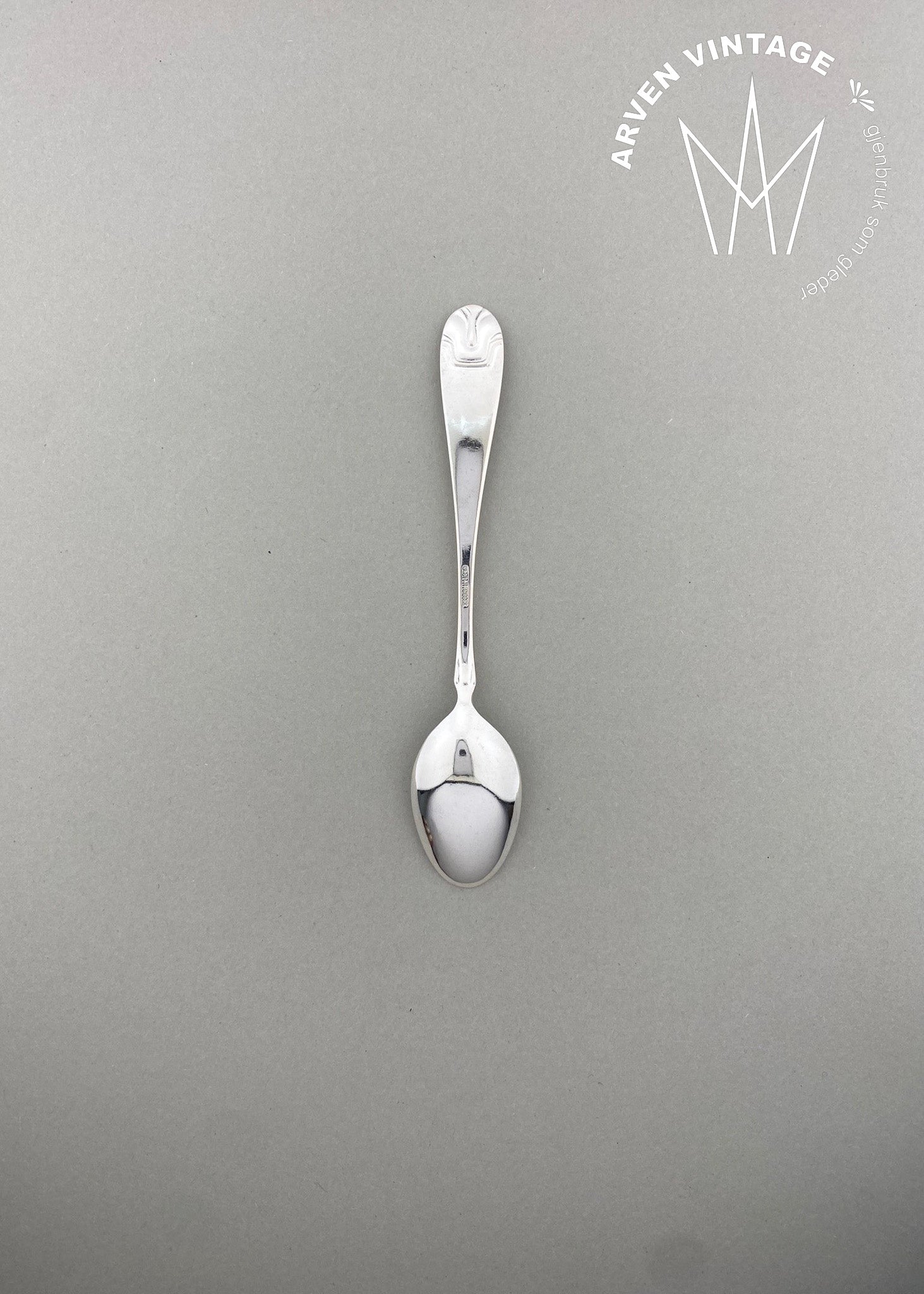 Vintage Hammered Shell Coffee Spoon