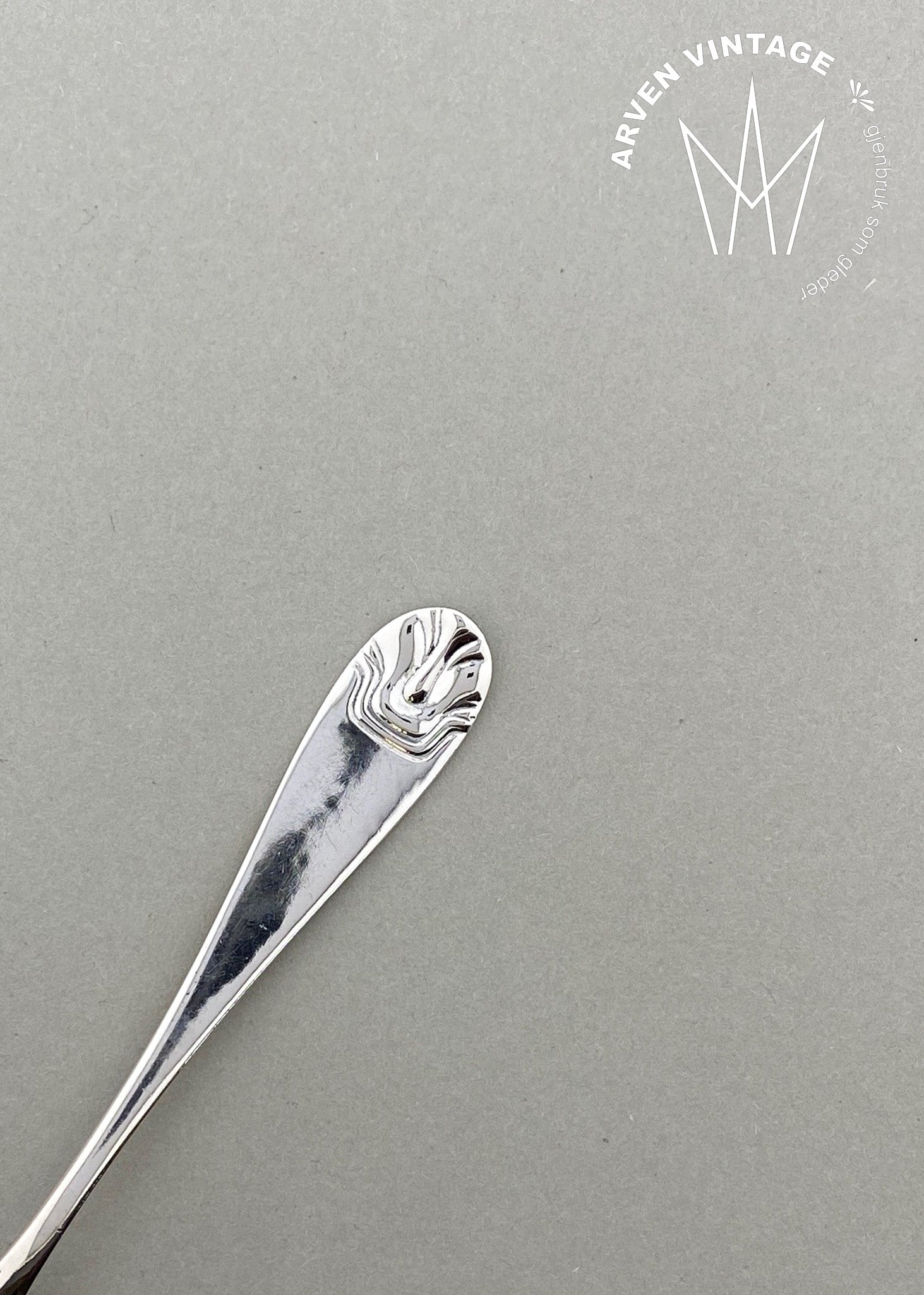 Vintage Hammered Shell Coffee Spoon