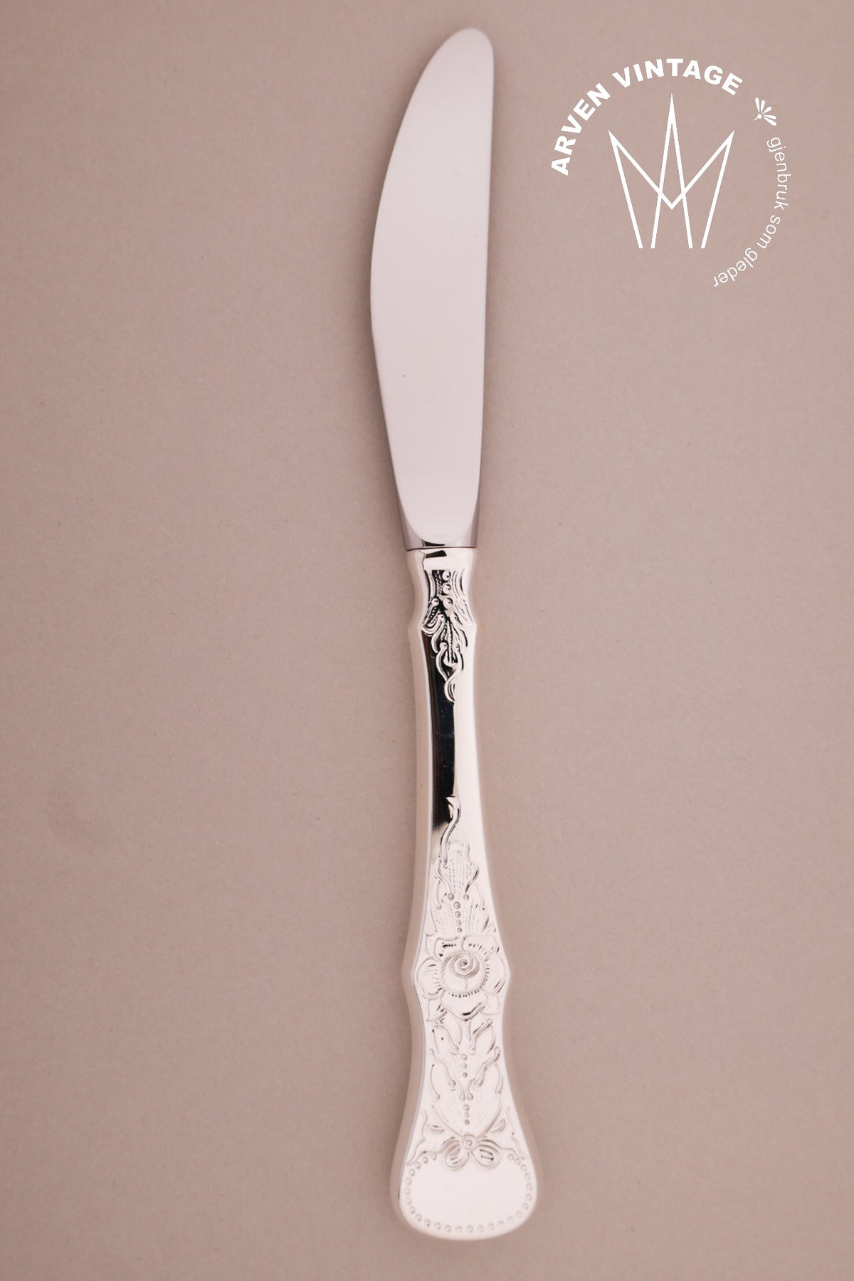 Vintage Rose liten spisekniv langt skaft
