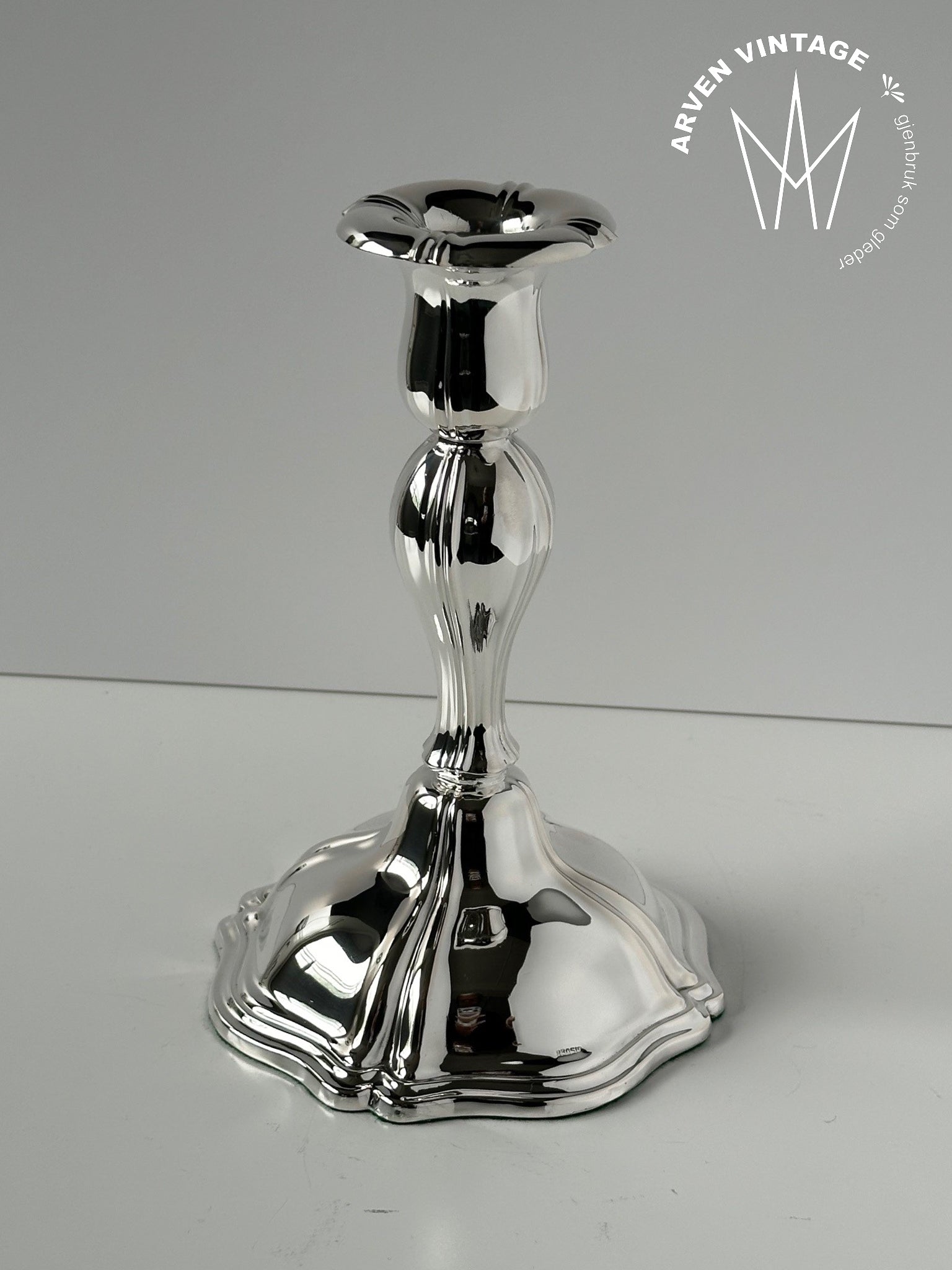Vintage candlestick silver 21 cm