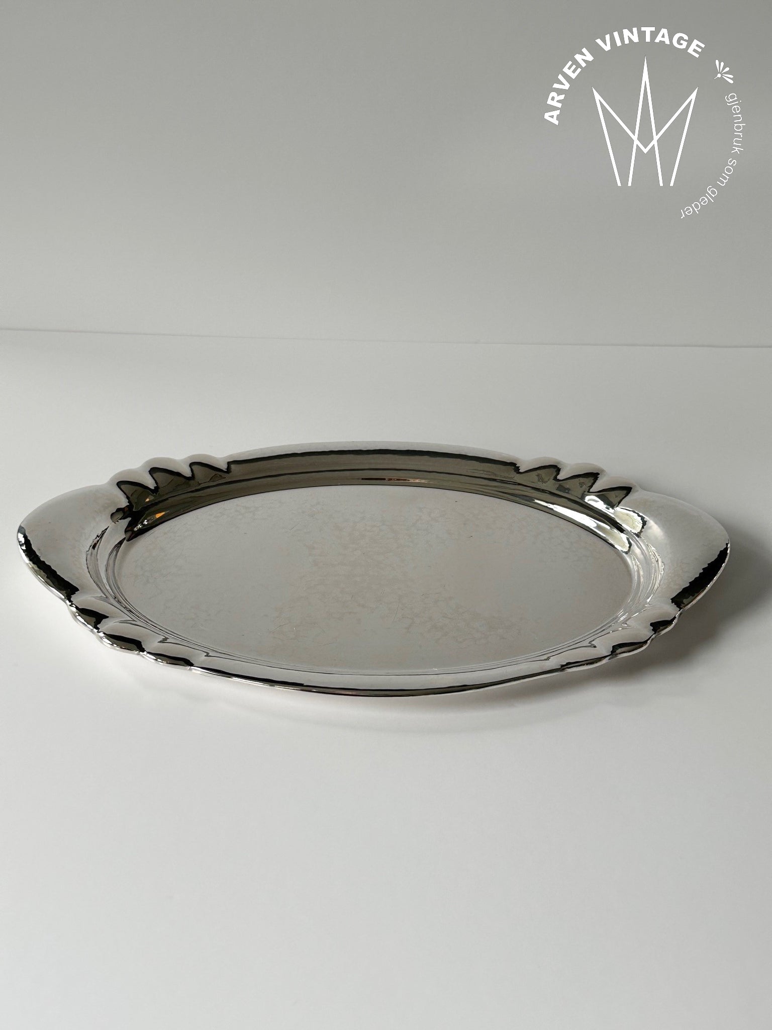 Vintage fløte- og sukkersett med brett