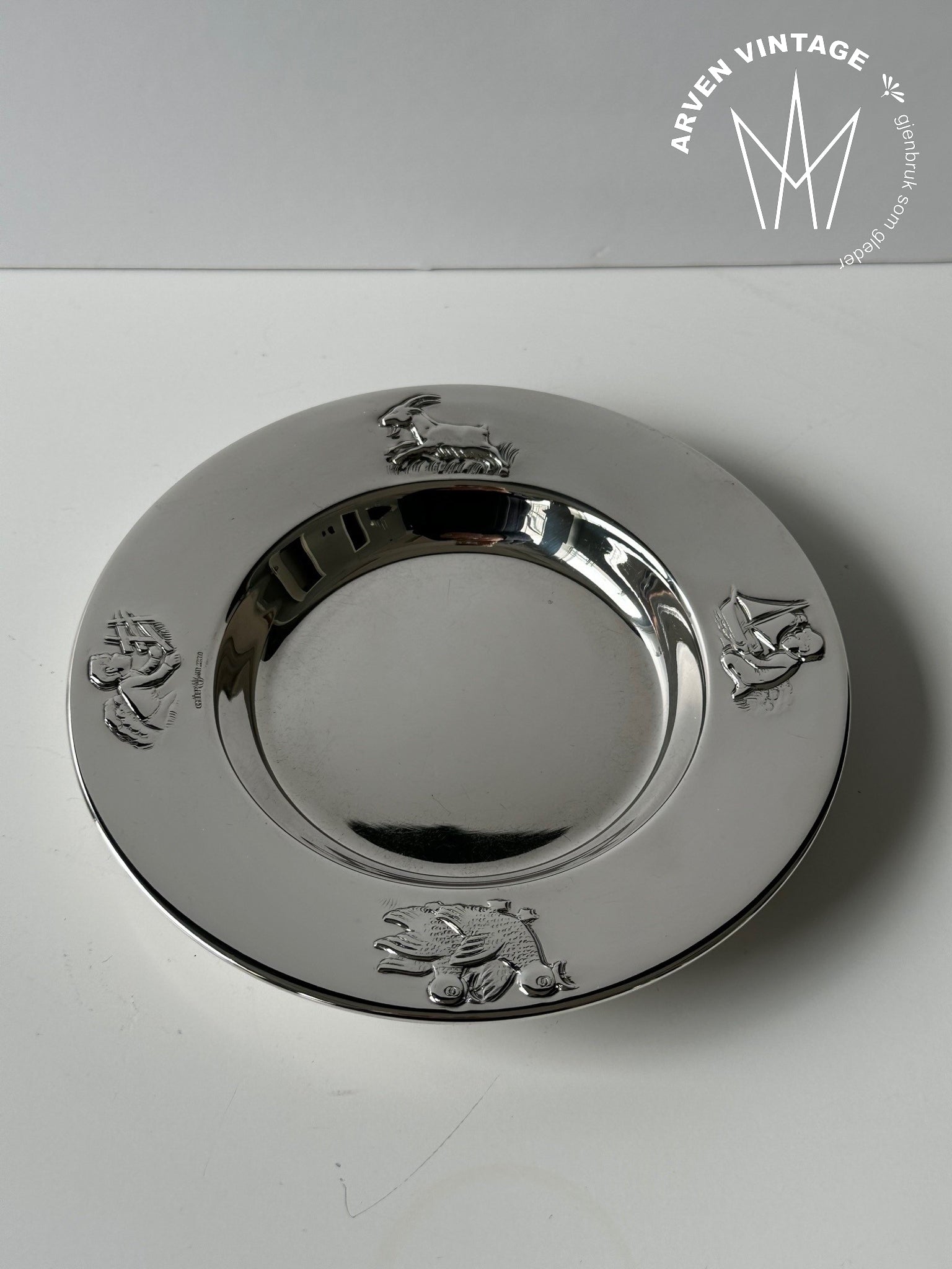 Vintage sølv barnetallerken