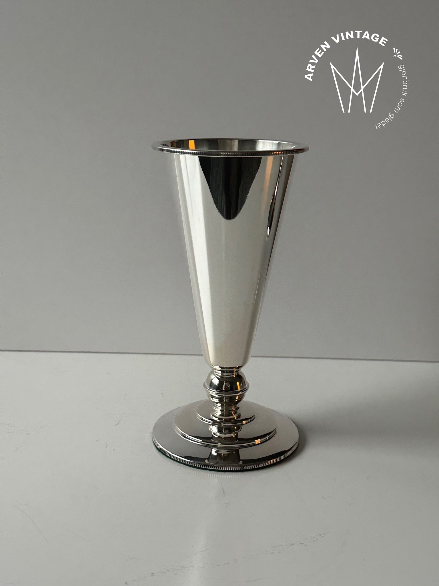 Vintage sølv blomstervase 16cm