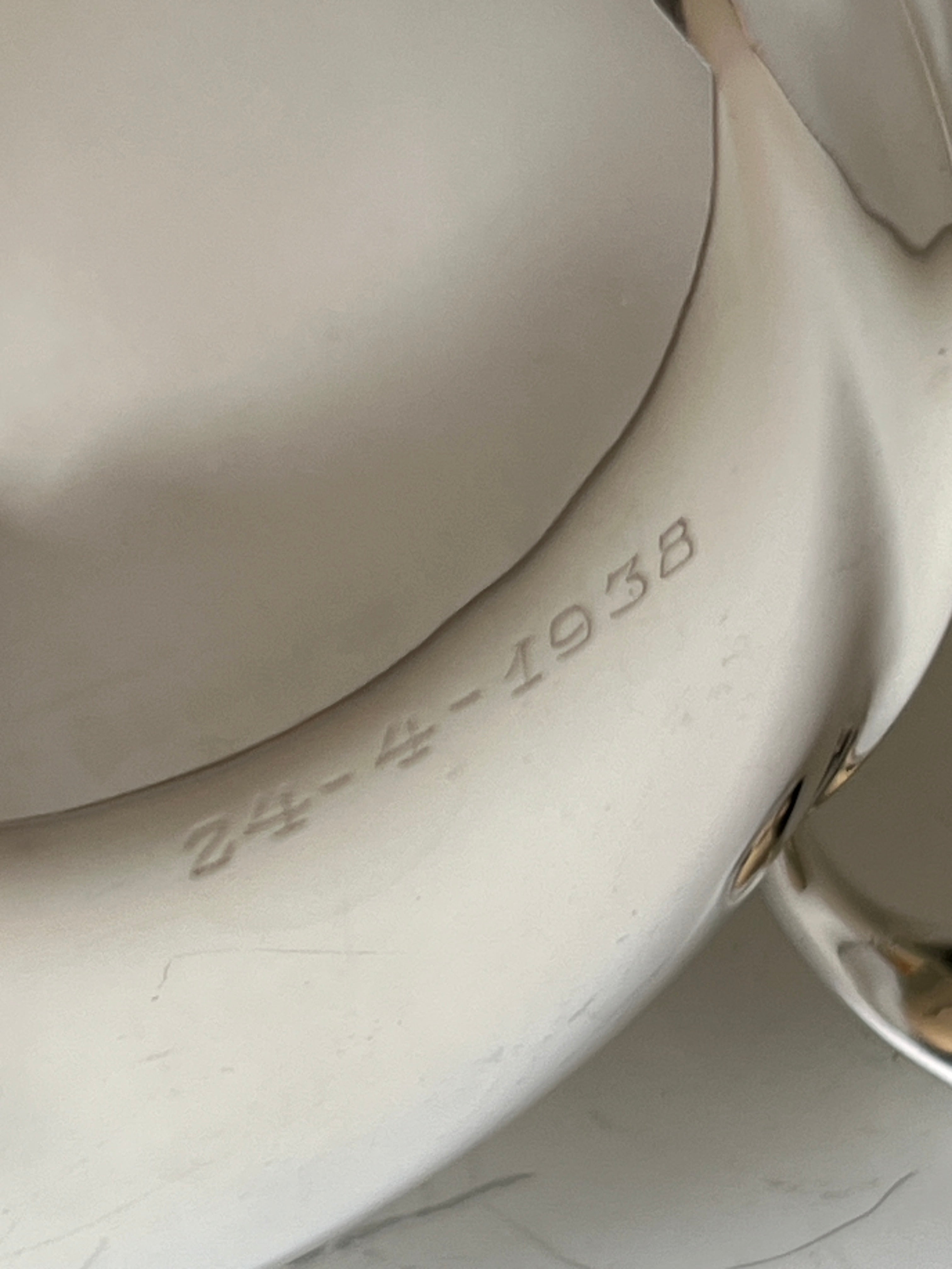 Vintage sølv kaffekanne med gravering