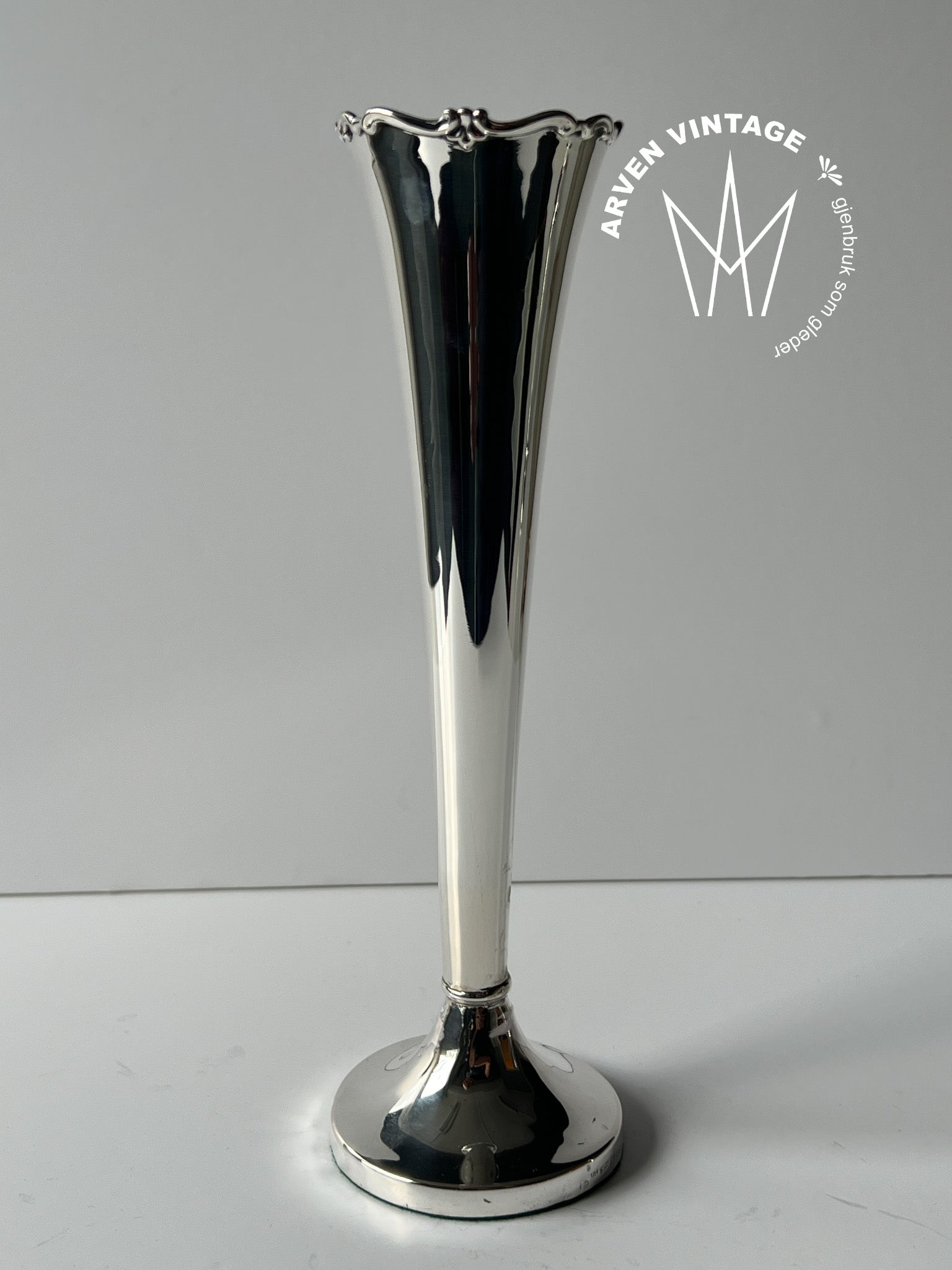 Vintage sølv blomstervase