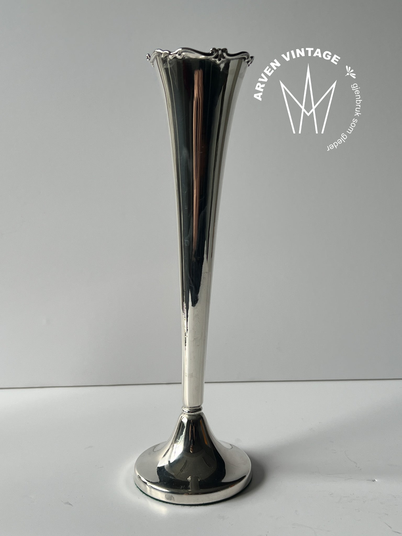 Vintage sølv blomstervase