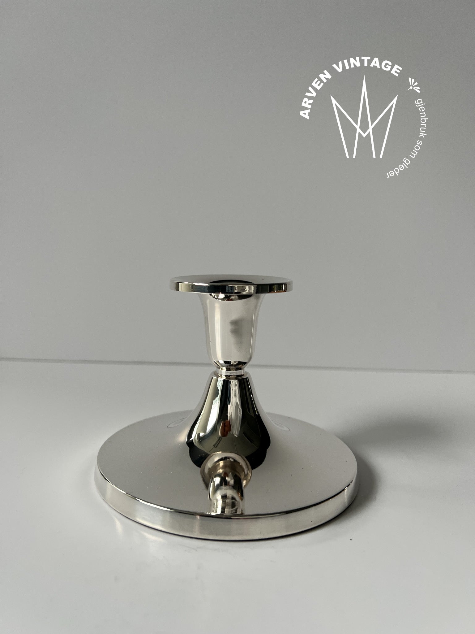 Vintage sølv lysestake 8cm