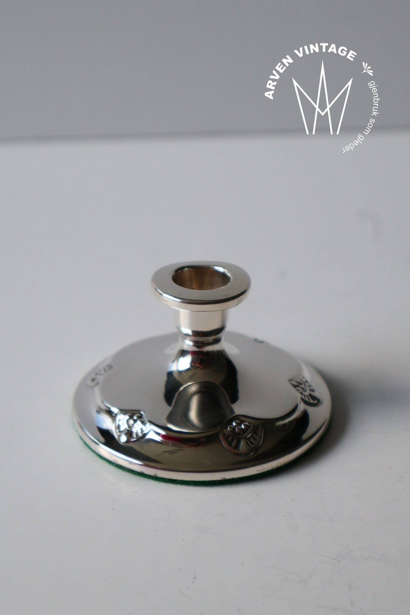 Vintage lav lysestake 4cm