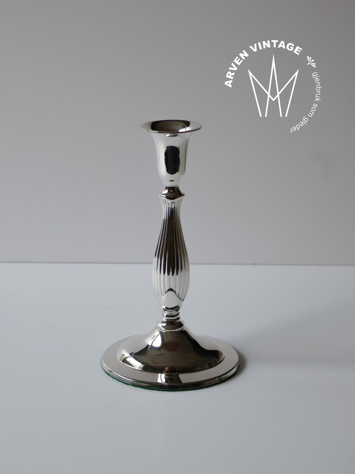 Vintage sølv lysestake 17cm
