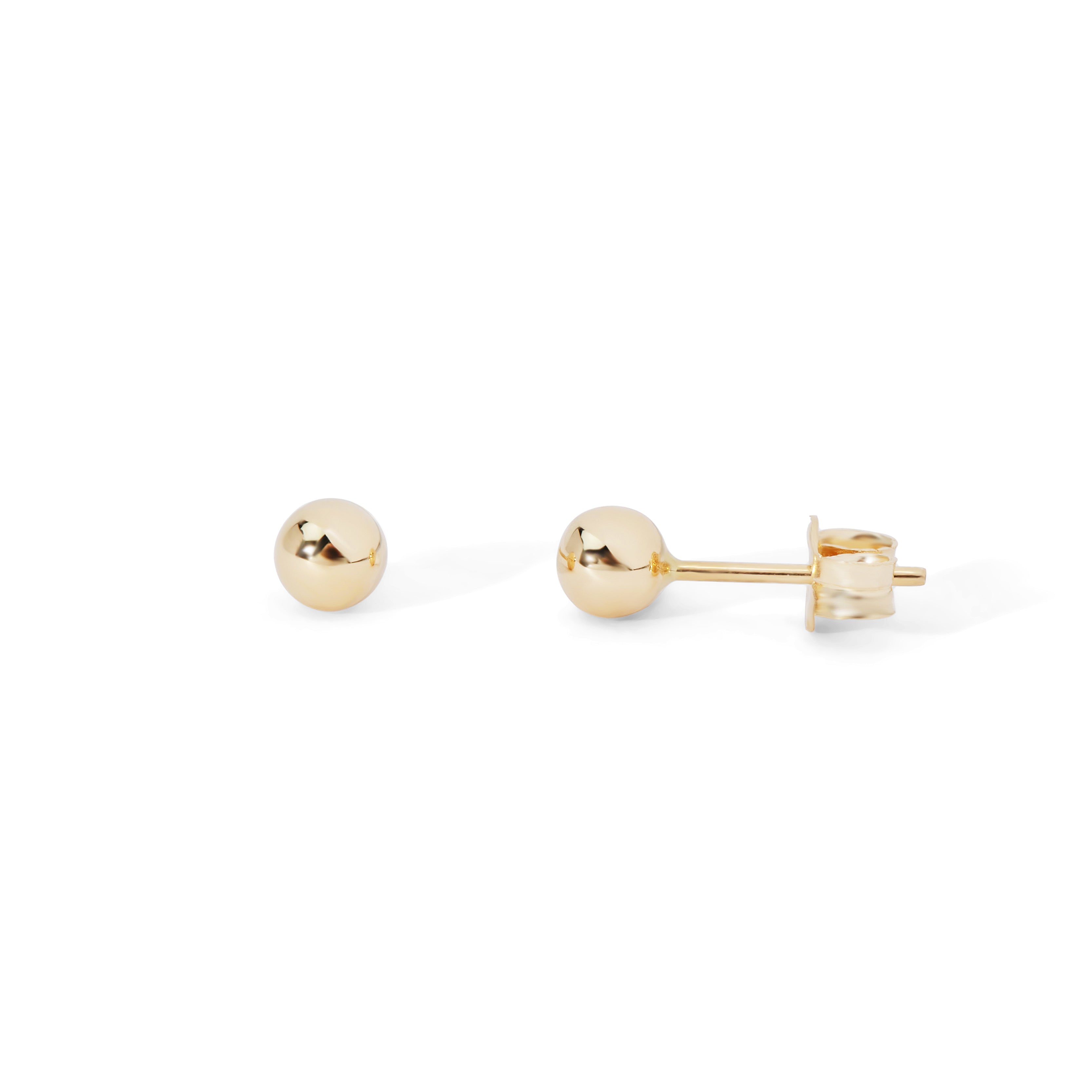 Earrings yellow gold studs 6mm