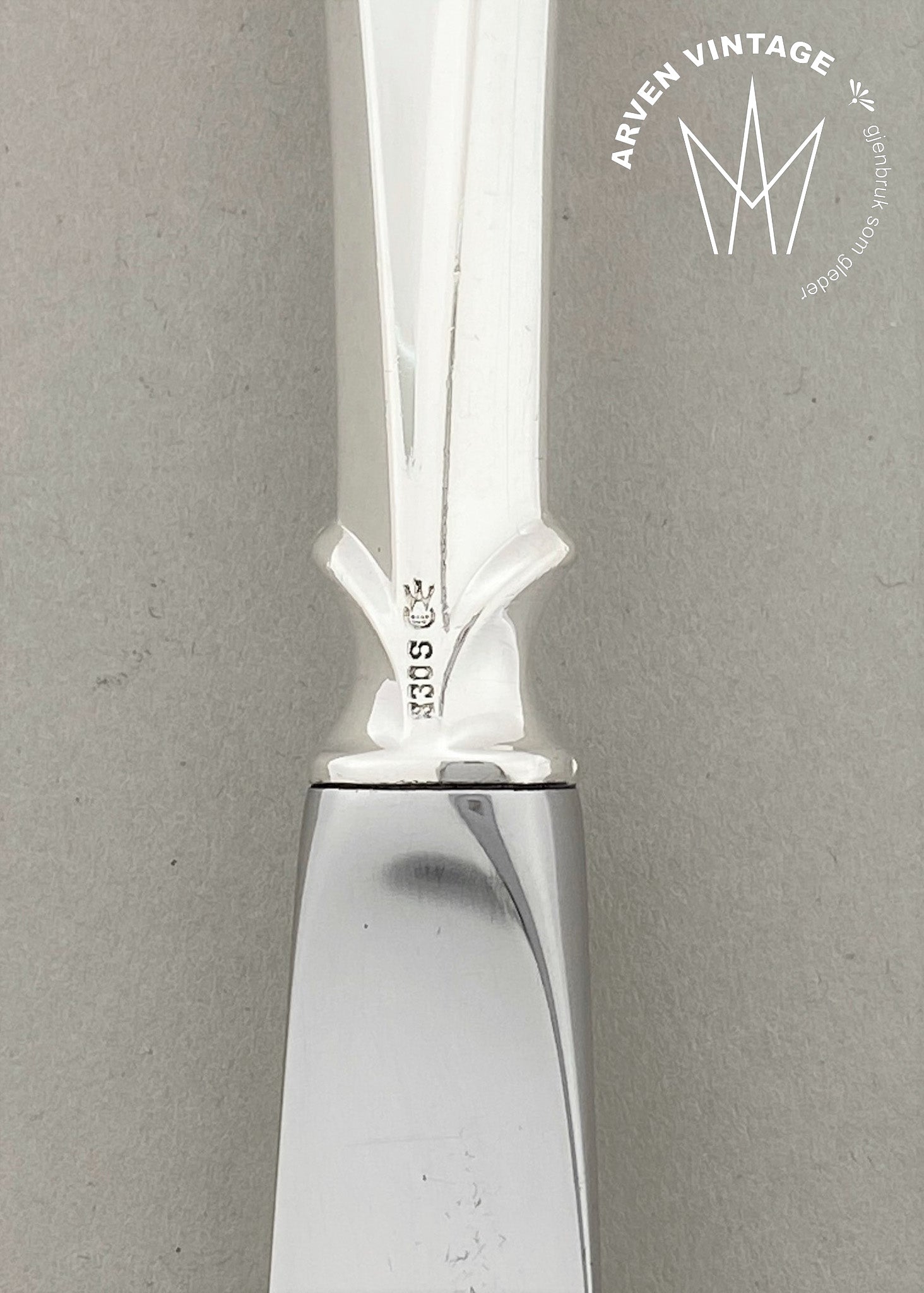 Vintage Lilje liten spisekniv med kort skaft