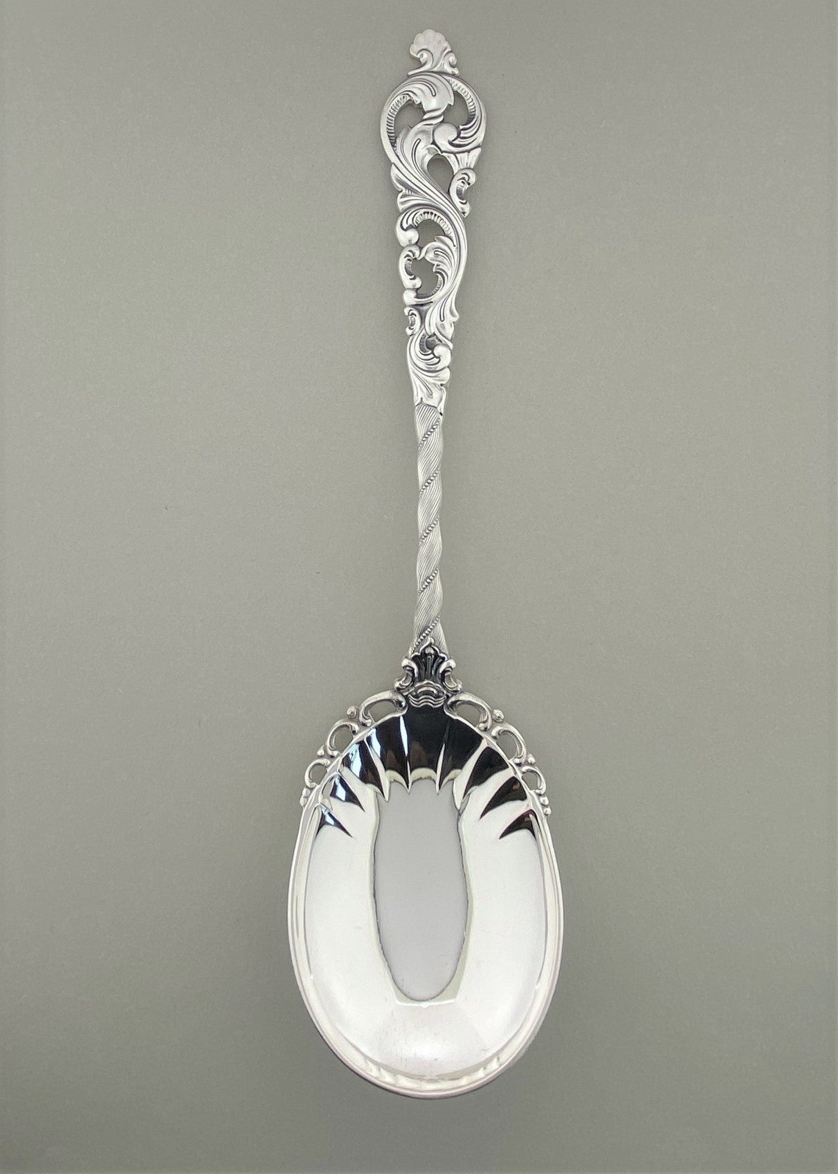 Vintage Double Rococo Serving Spoon