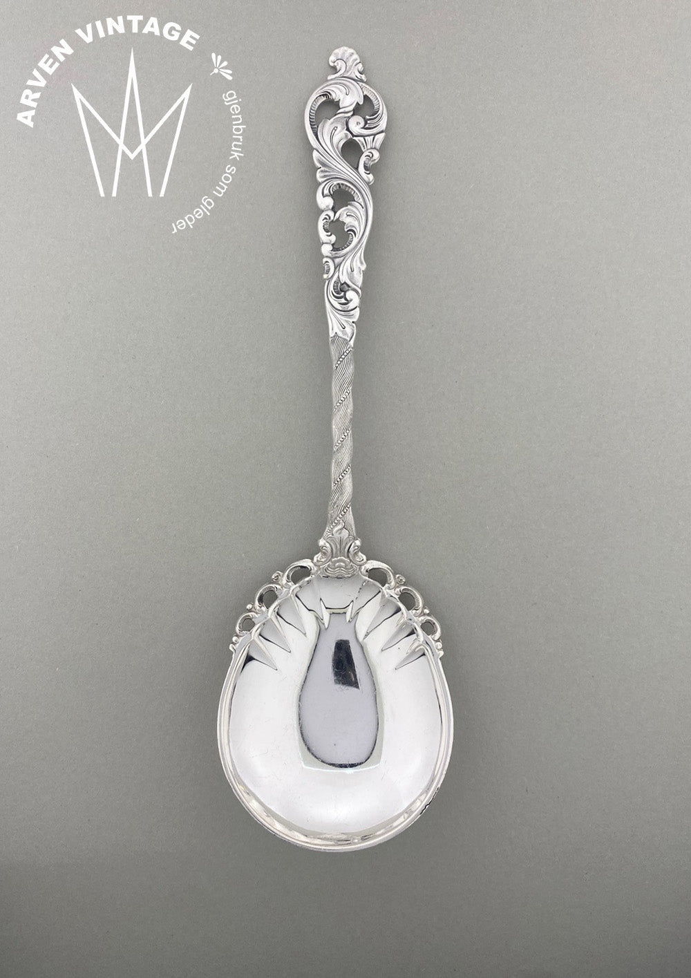 Vintage Double Rococo Small Cream Spoon