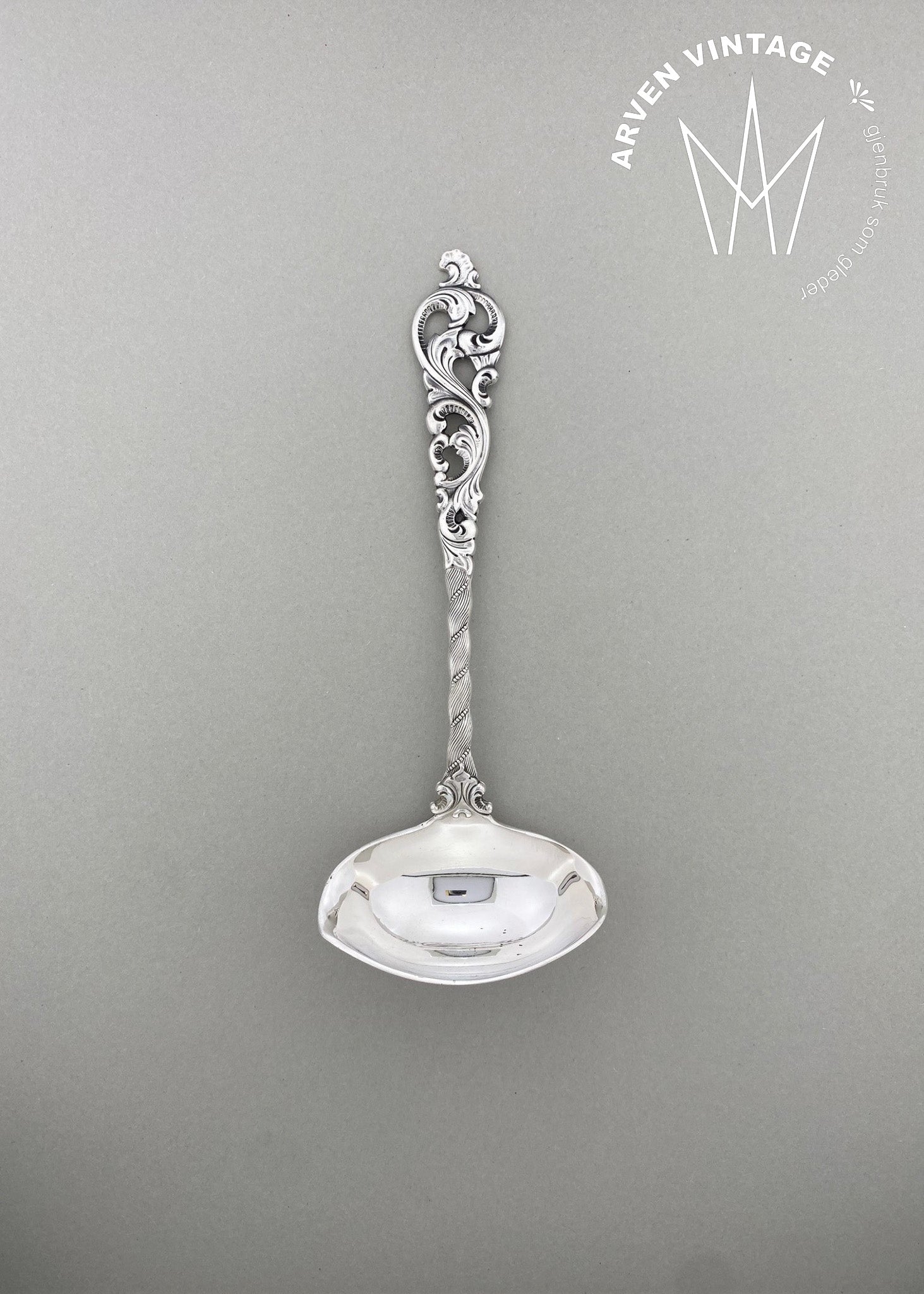 Vintage Double Rococo Sauce Spoon