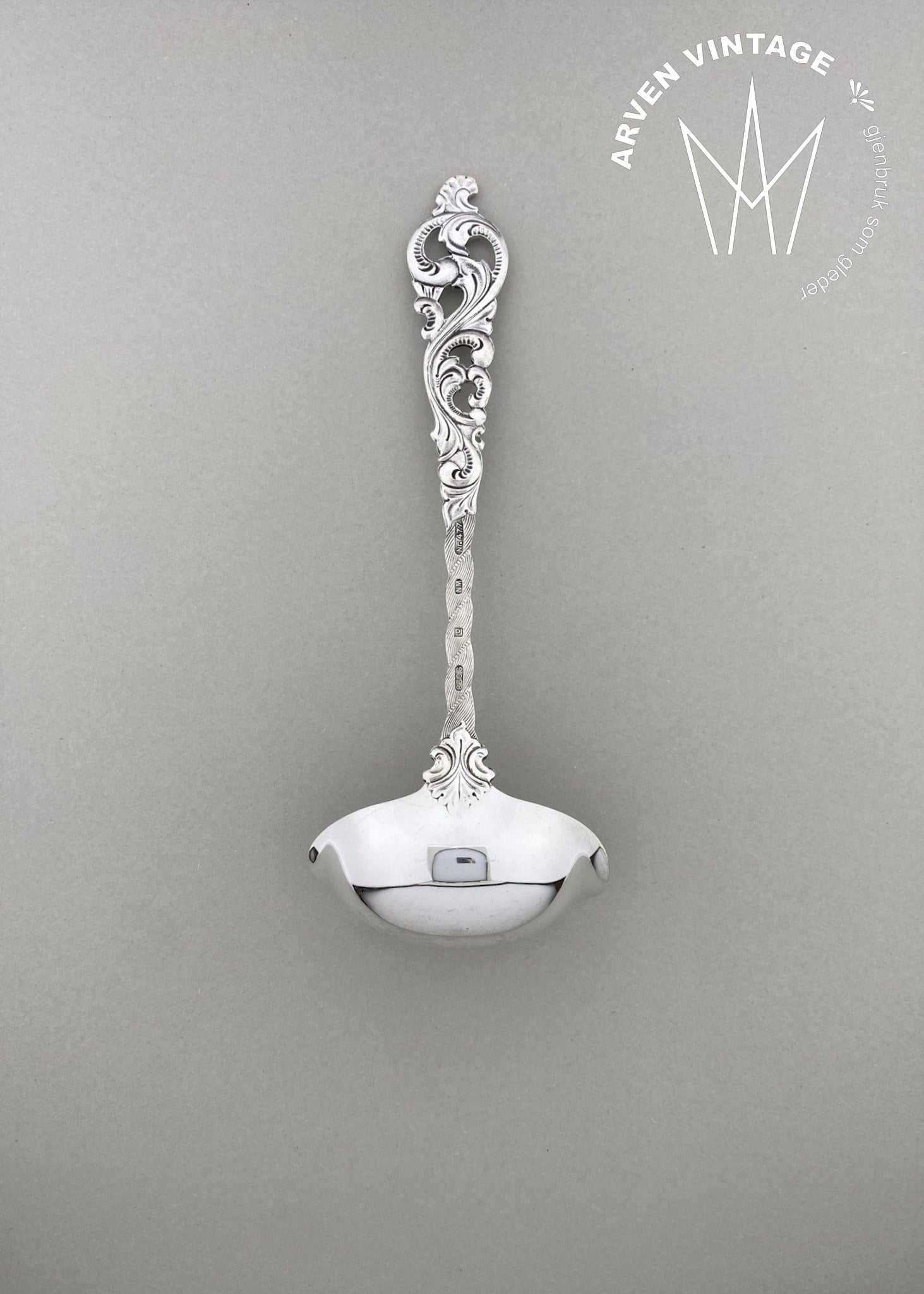 Vintage Double Rococo Sauce Spoon