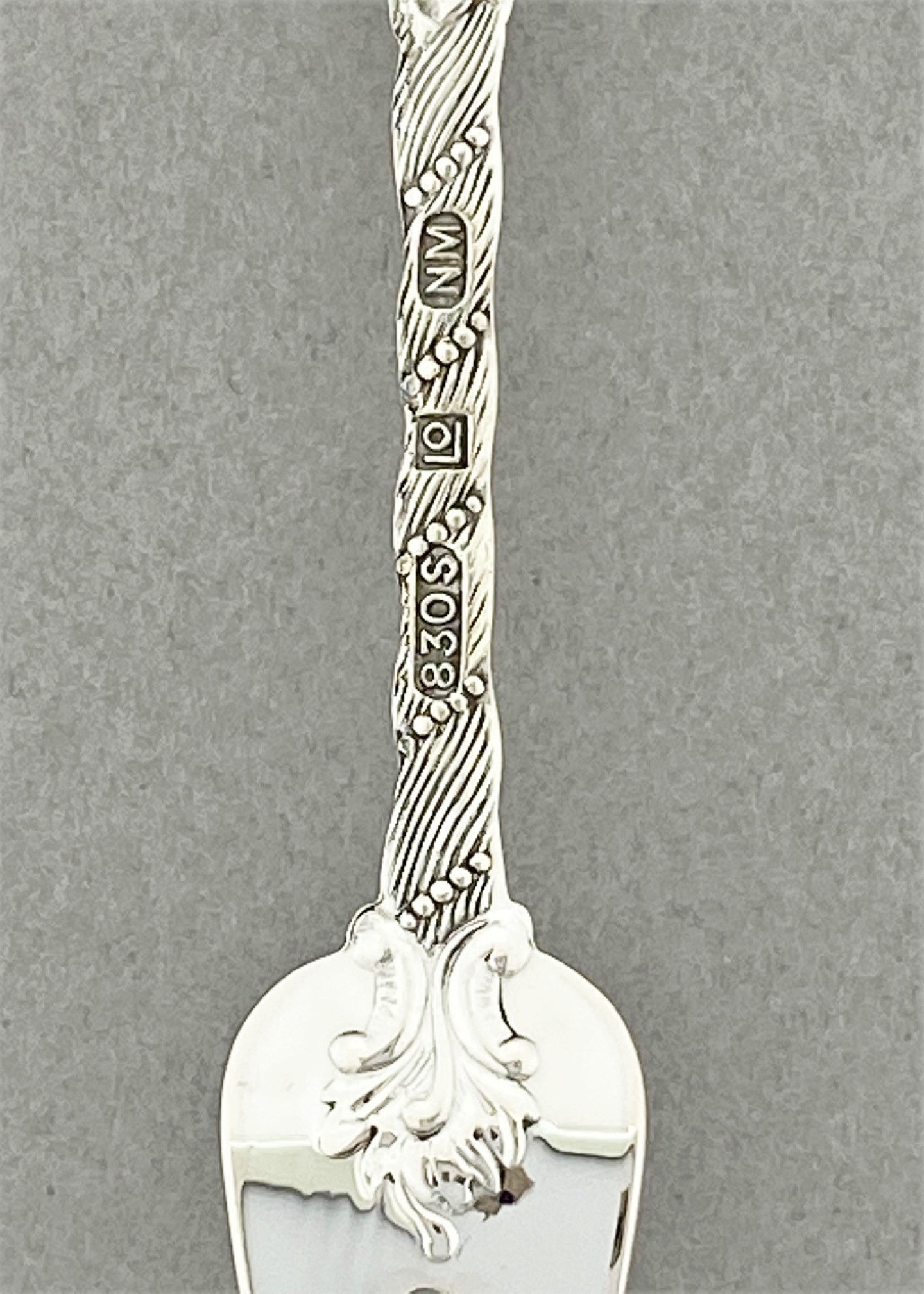 Vintage Double Rococo lemon fork / small tapas fork