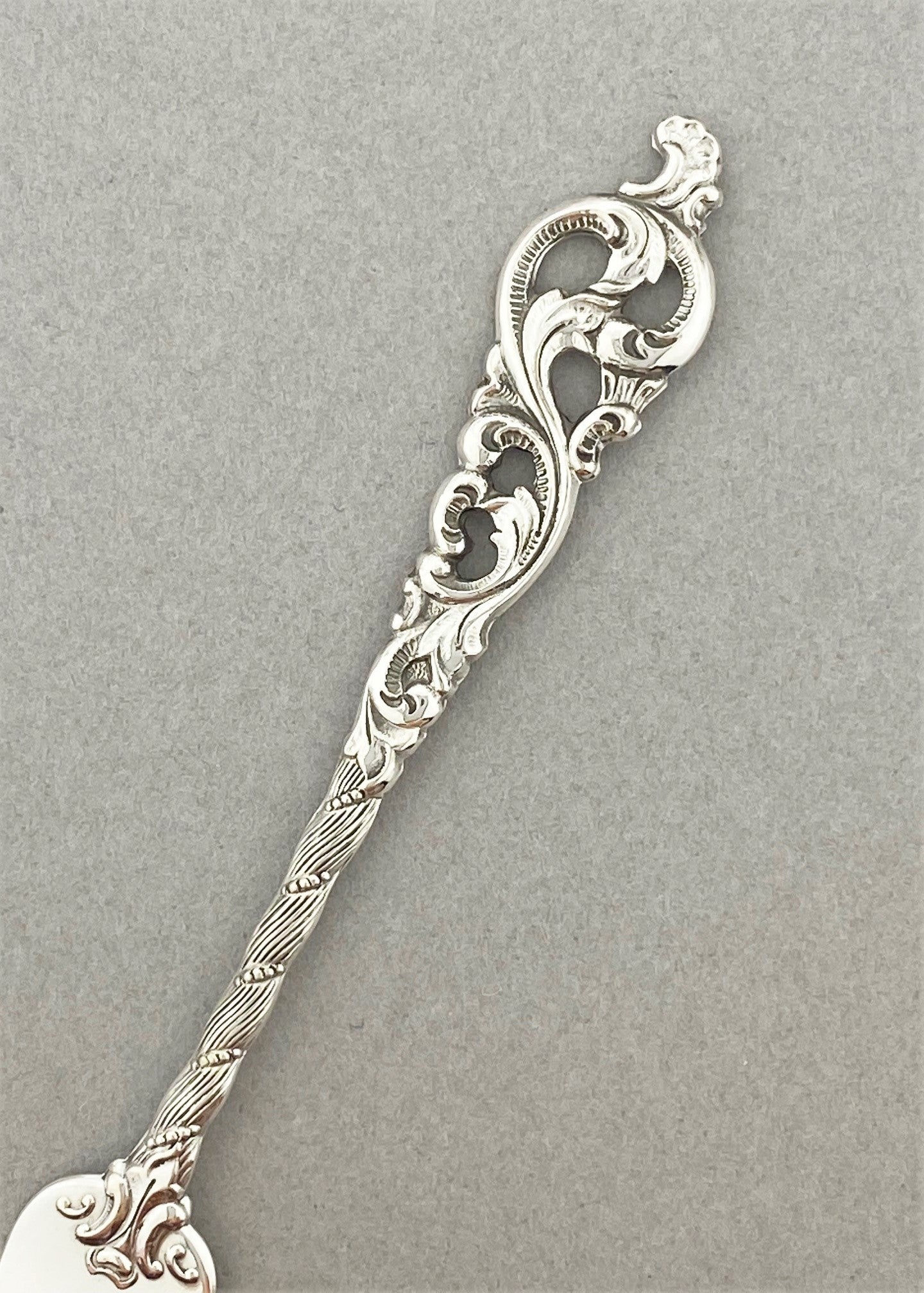 Vintage Double Rococo lemon fork / small tapas fork