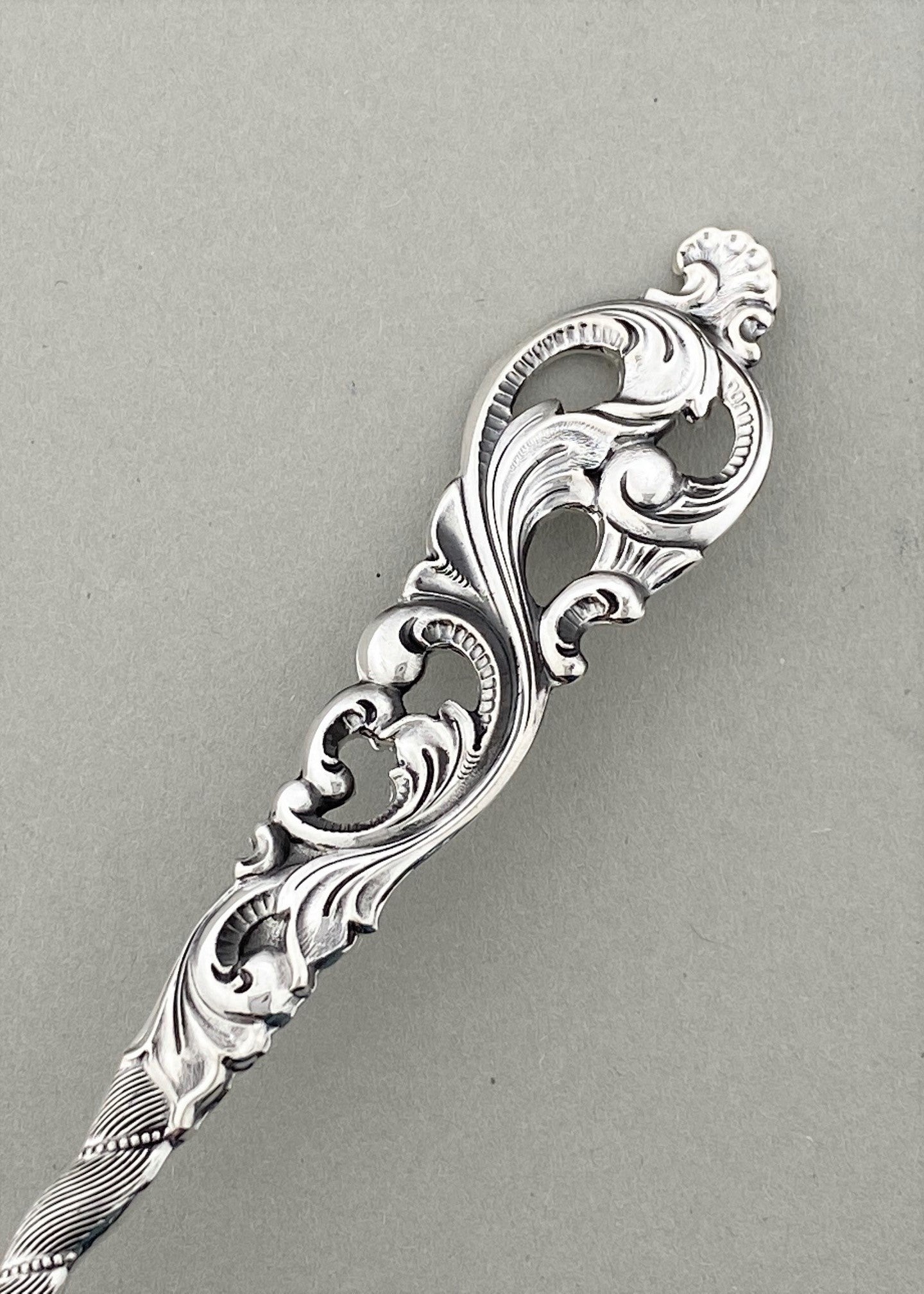 Vintage Double Rococo Compote Spoon