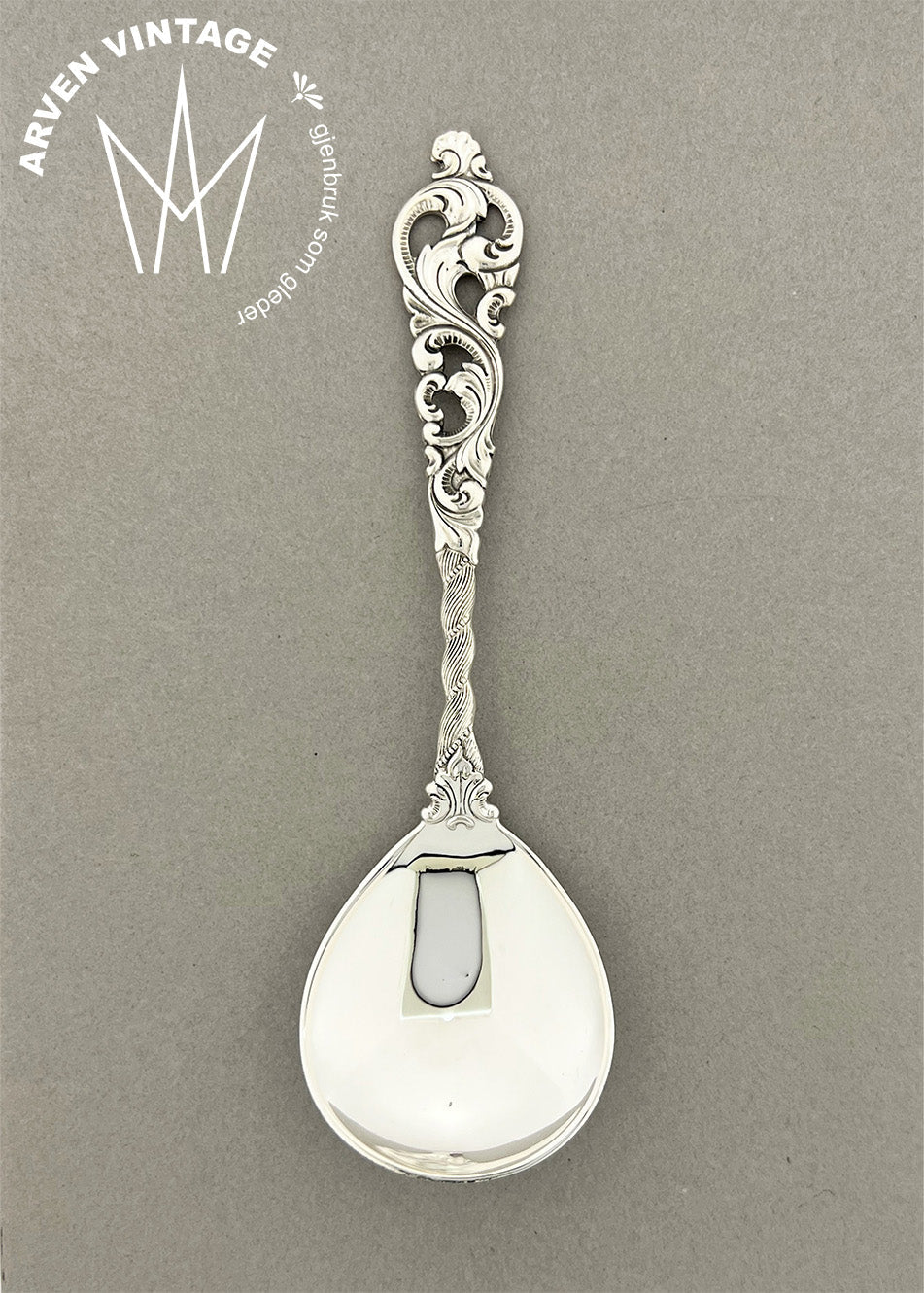 Vintage Double Rococo jelly spoon / tapas spoon / sugar spoon